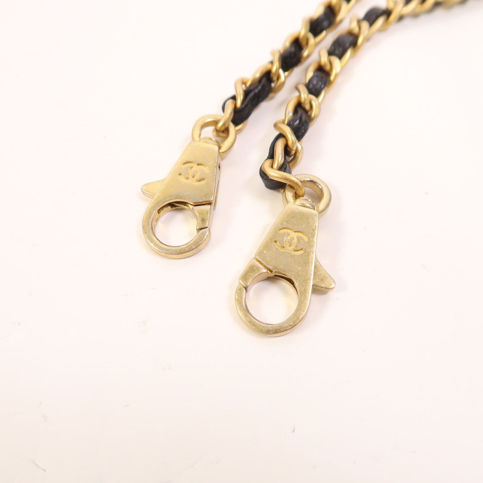 CHANEL 牛皮皮革/蜥蝪皮革Coco Handle Small金扣鏈帶手挽肩背兩用袋