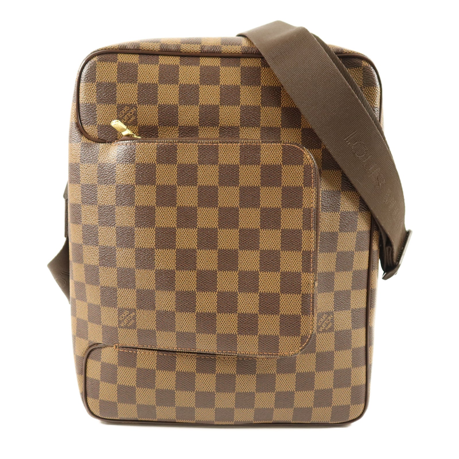 LOUIS VUITTON Damier Olaf MM金扣肩背袋