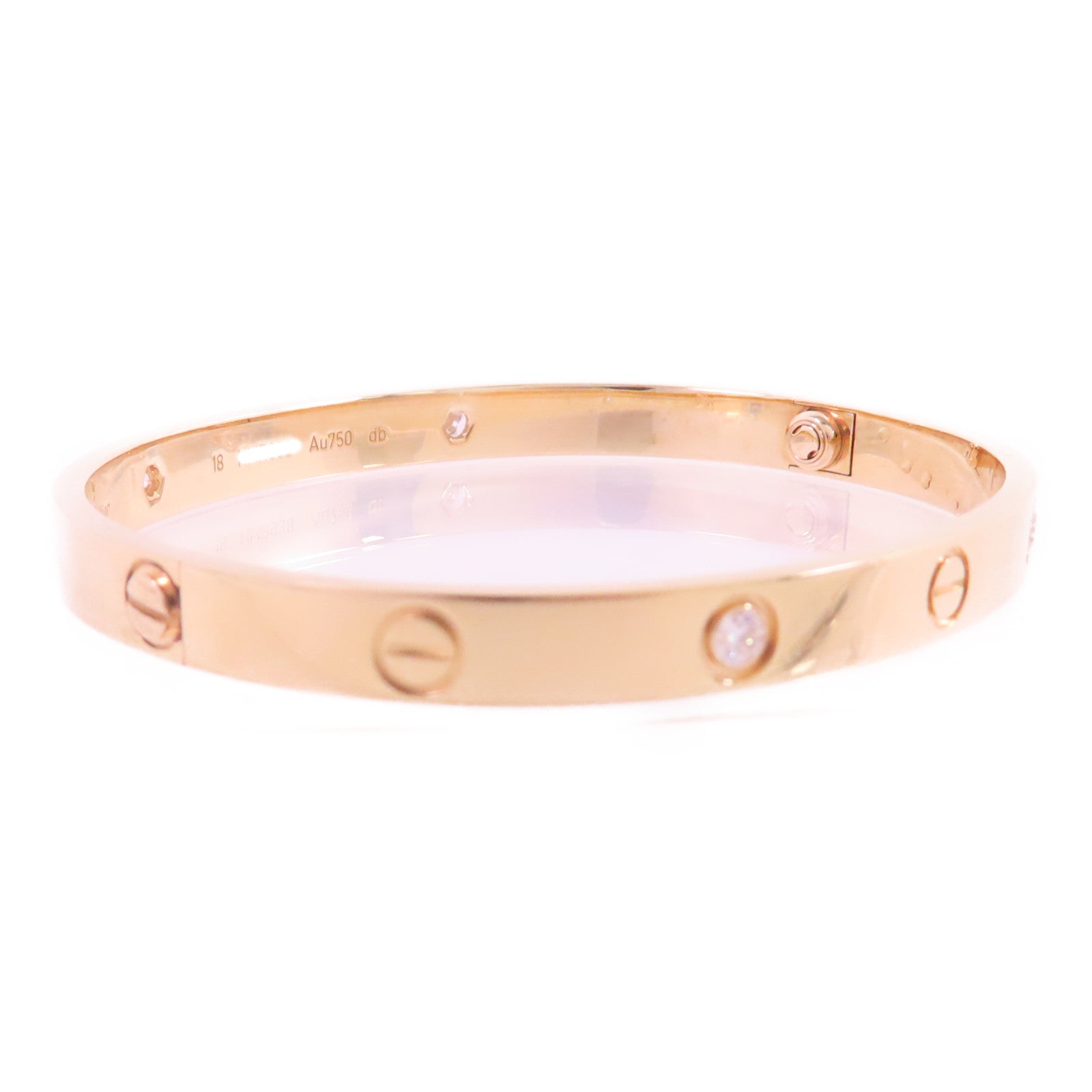 CARTIER 【激減優惠】18K玫瑰金/鑽石Love Bracelet 4 Diamond Bracelet手鐲Cartier#18