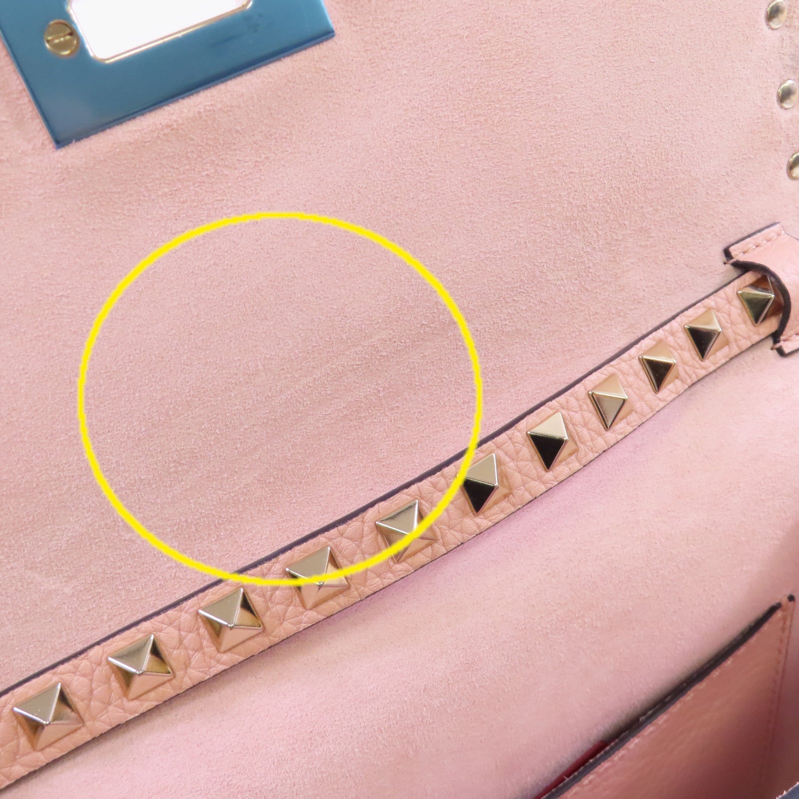 Valentino 牛皮皮革Rockstud Shoulder Bag金扣肩背袋粉紅色