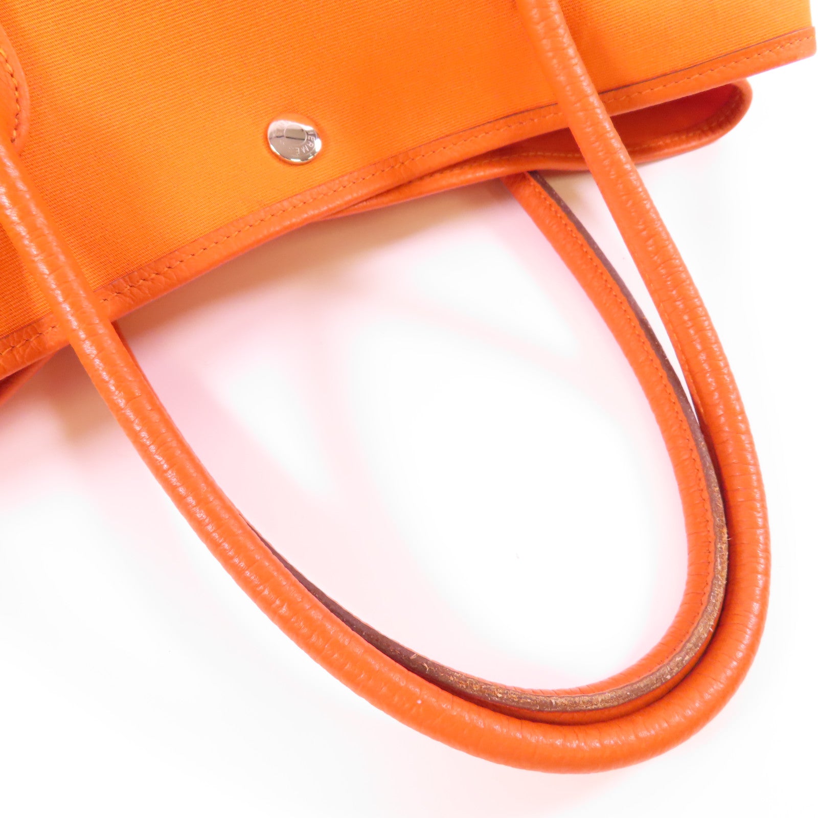 HERMES PHW Garden Party PM Tote Bag Hand Bag Canvas Orange