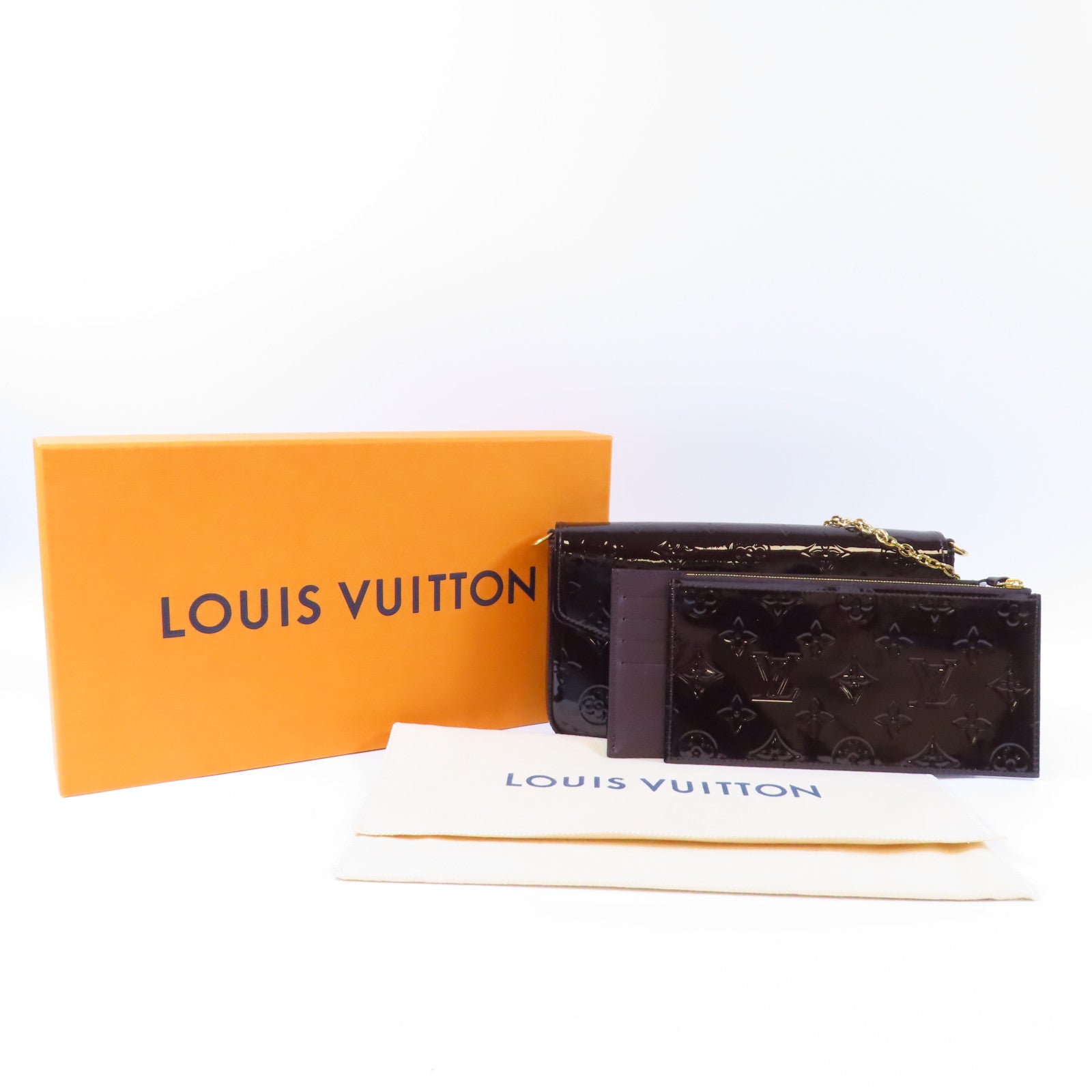 LOUIS VUITTON 【激減優惠】Vernis Pochette Felicie金扣肩背袋紫色