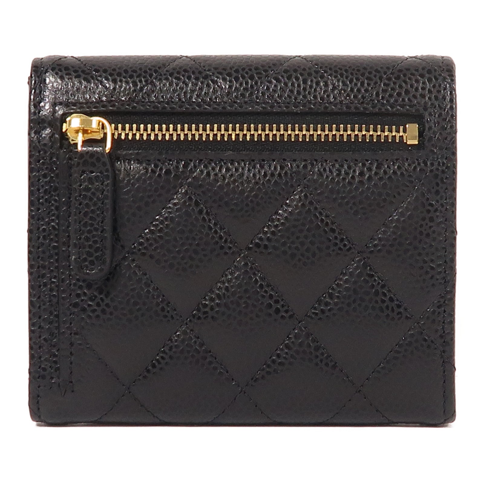 CHANEL 牛皮皮革Wallet金扣錢包