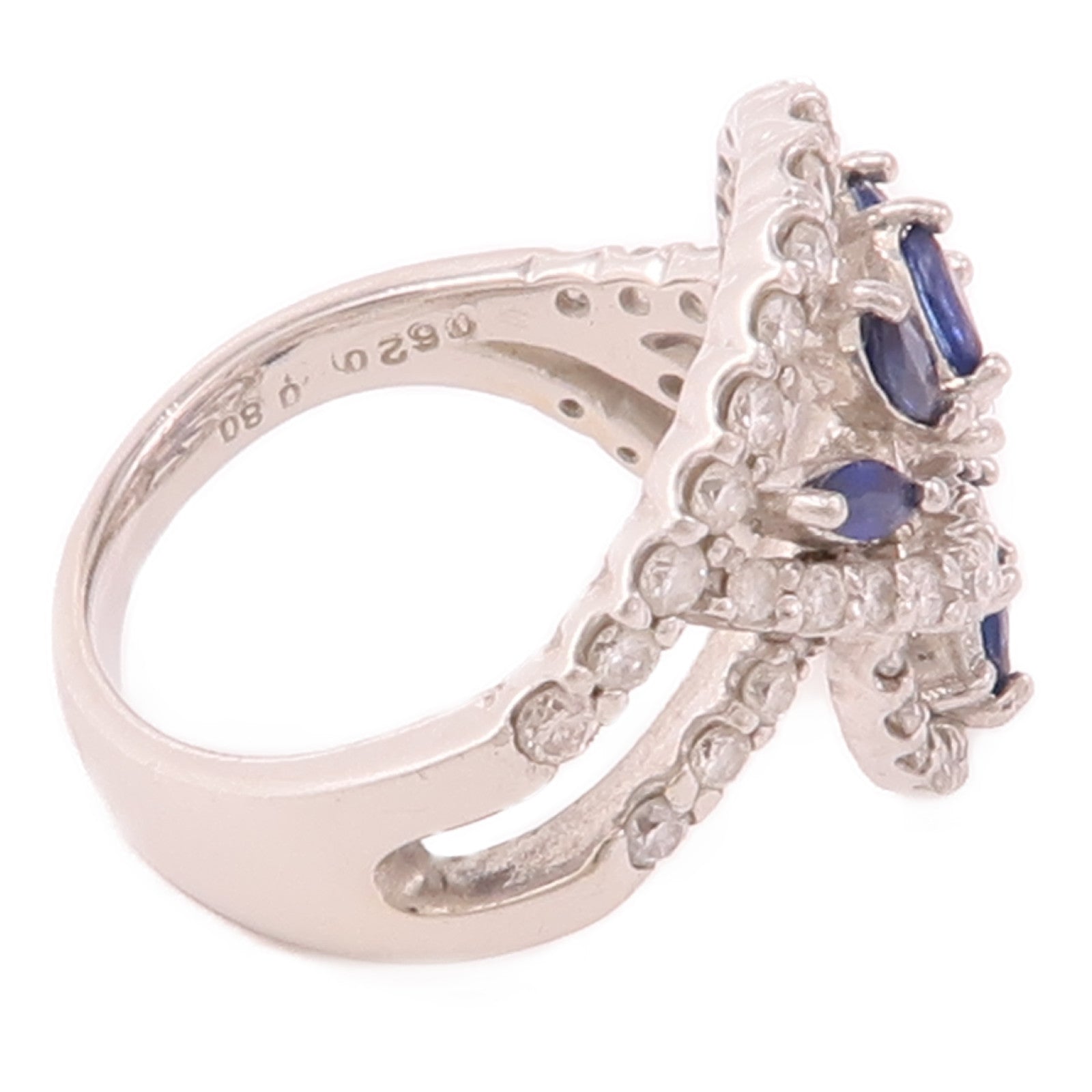 JEWELRY 【激減優惠】PT900鉑金/Sapphire/Diamond藍寶石/鑽石戒指