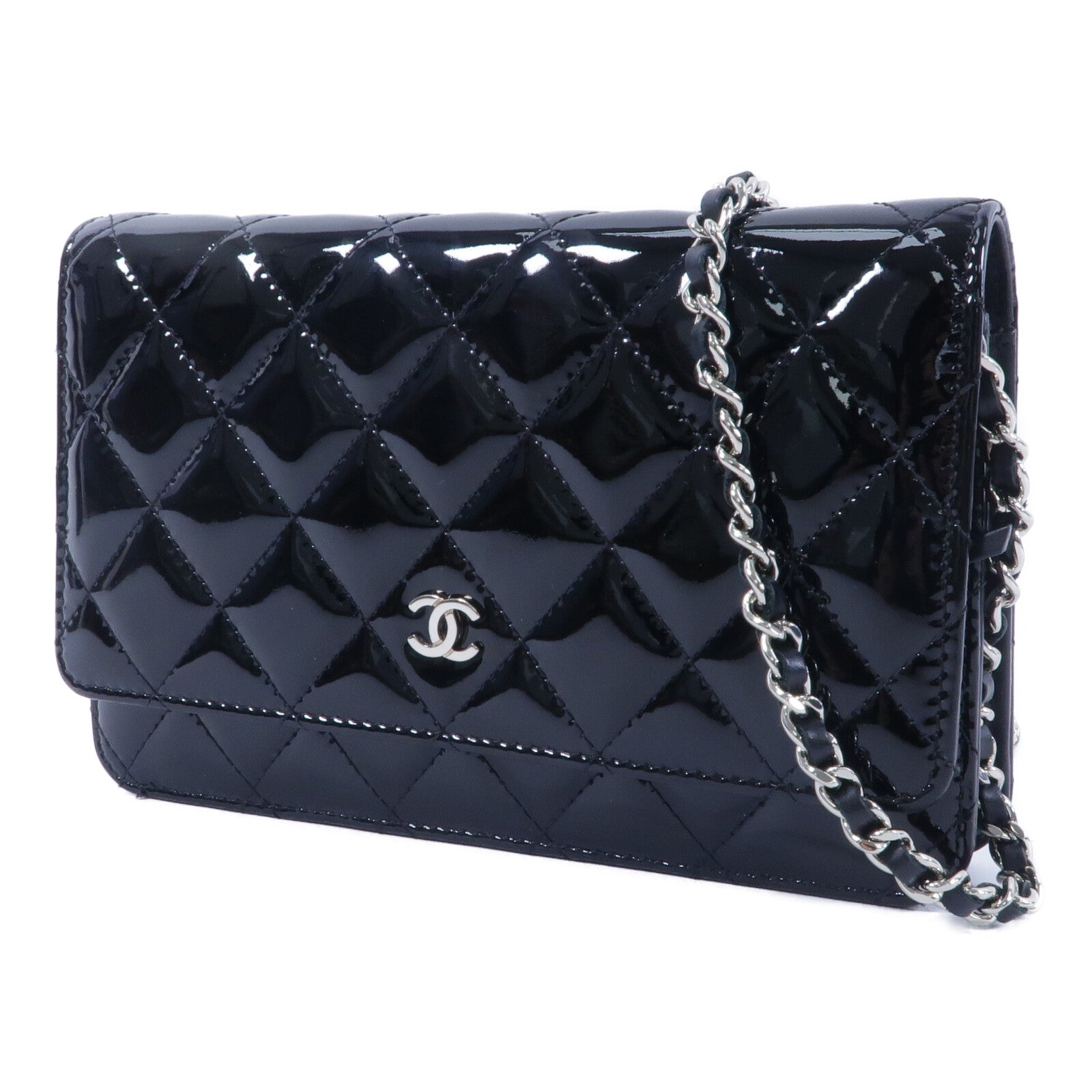 CHANEL 漆皮皮革Wallet On Chain鏈帶肩背袋