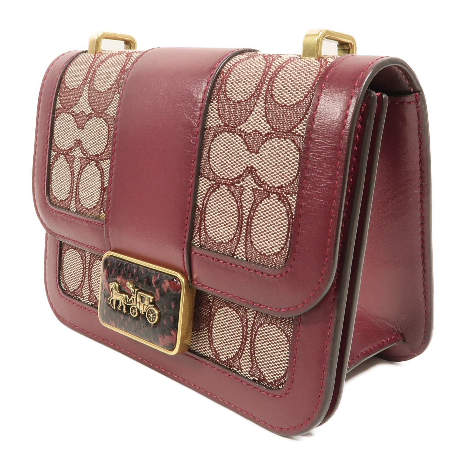 COACH 牛皮皮革/帆布Alie Shoulder Bag 18肩背袋