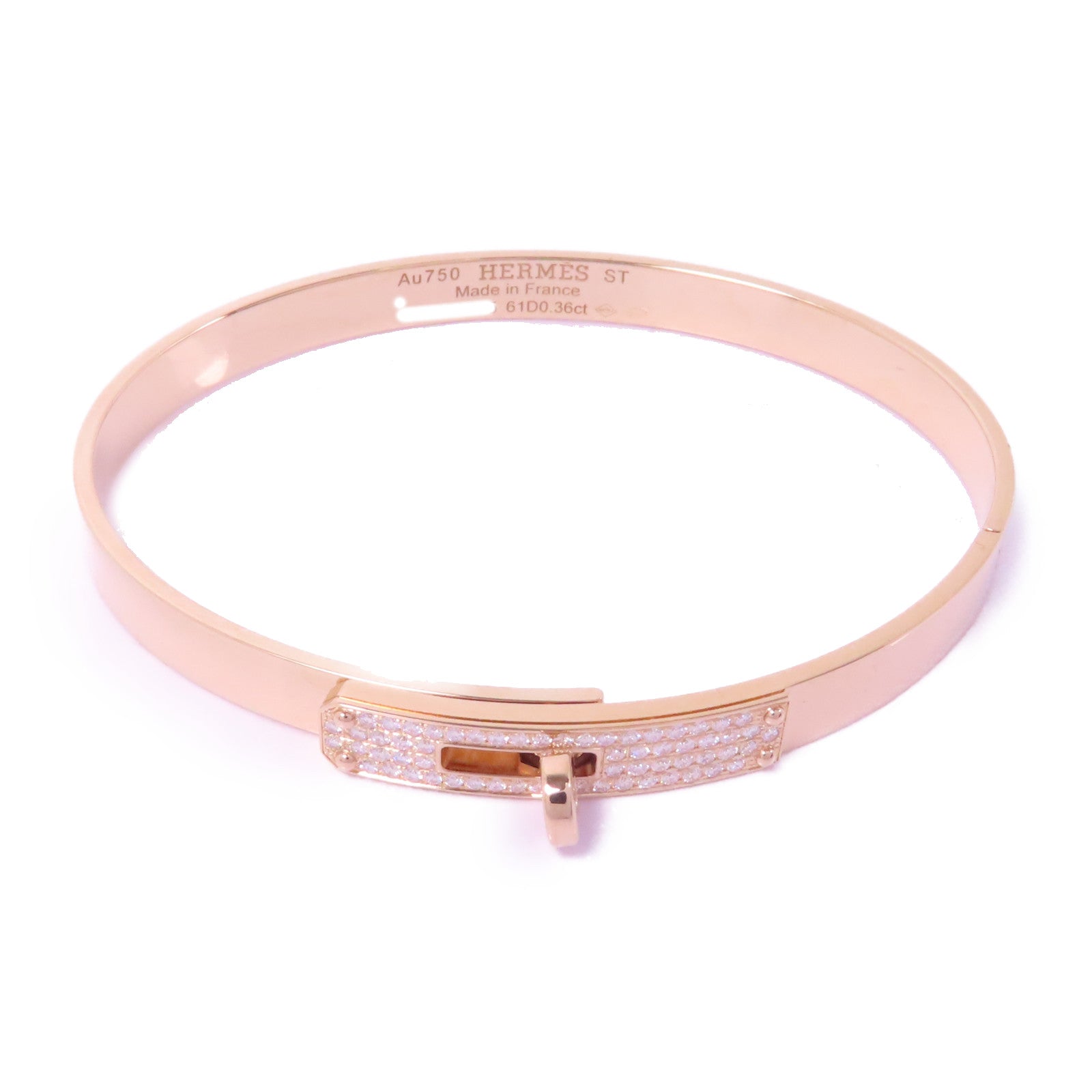 HERMES 18K玫瑰金Diamond Bracelet/Bangle 0.26ct鑽石手鐲