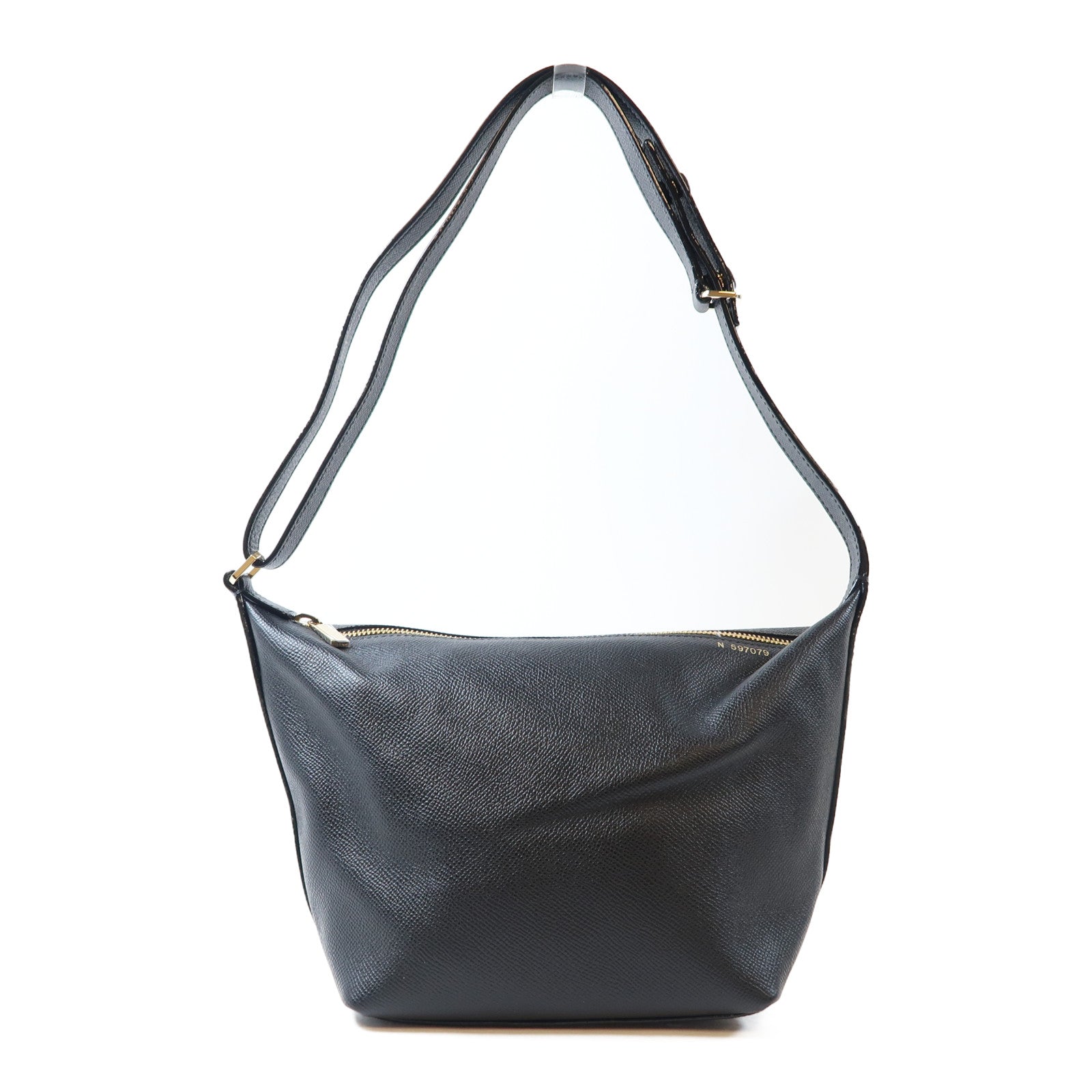 SELECTION 牛皮皮革Shoulder Bag金扣肩背袋黑色
