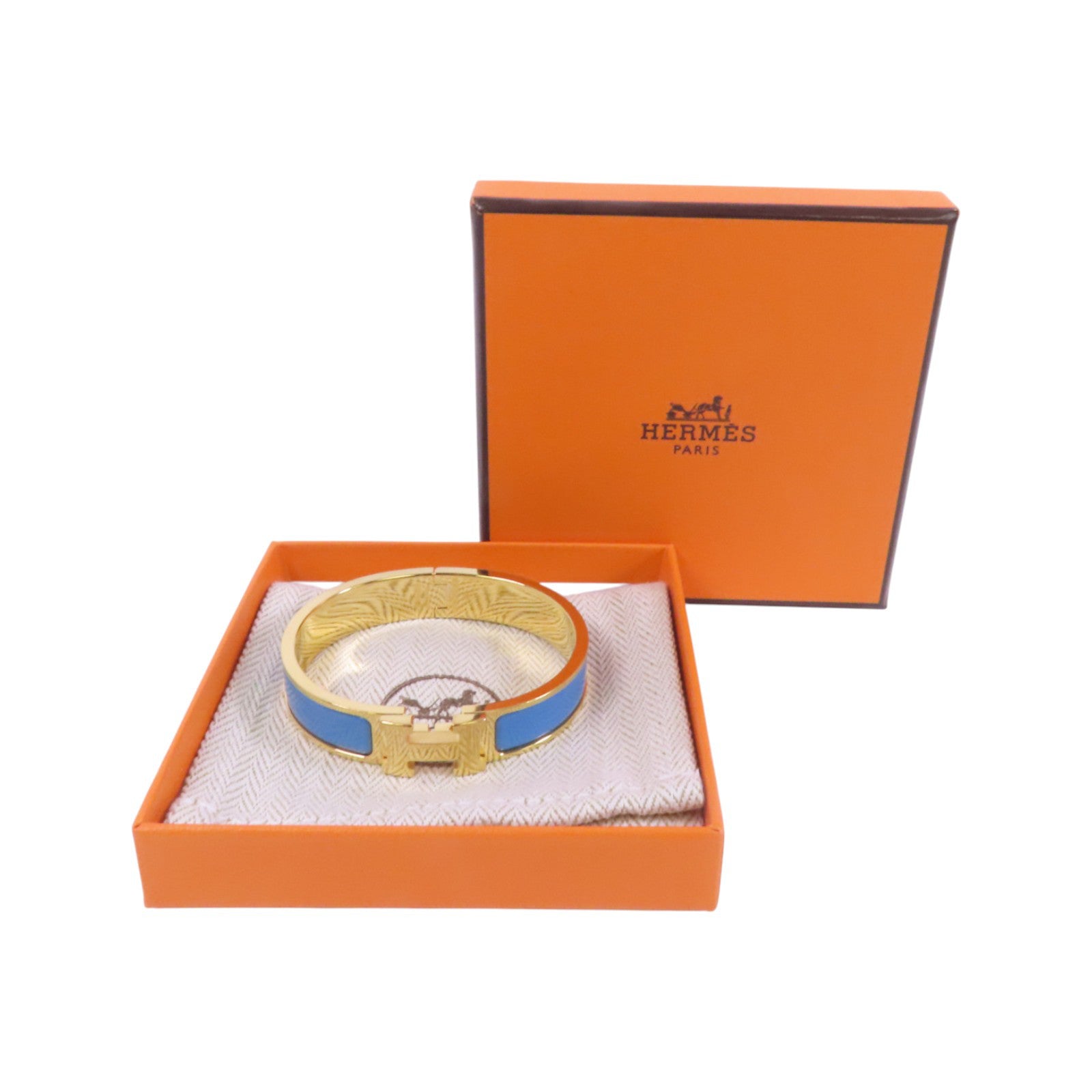 HERMES 金屬/琺瑯Clic H Bracelet金扣手鐲