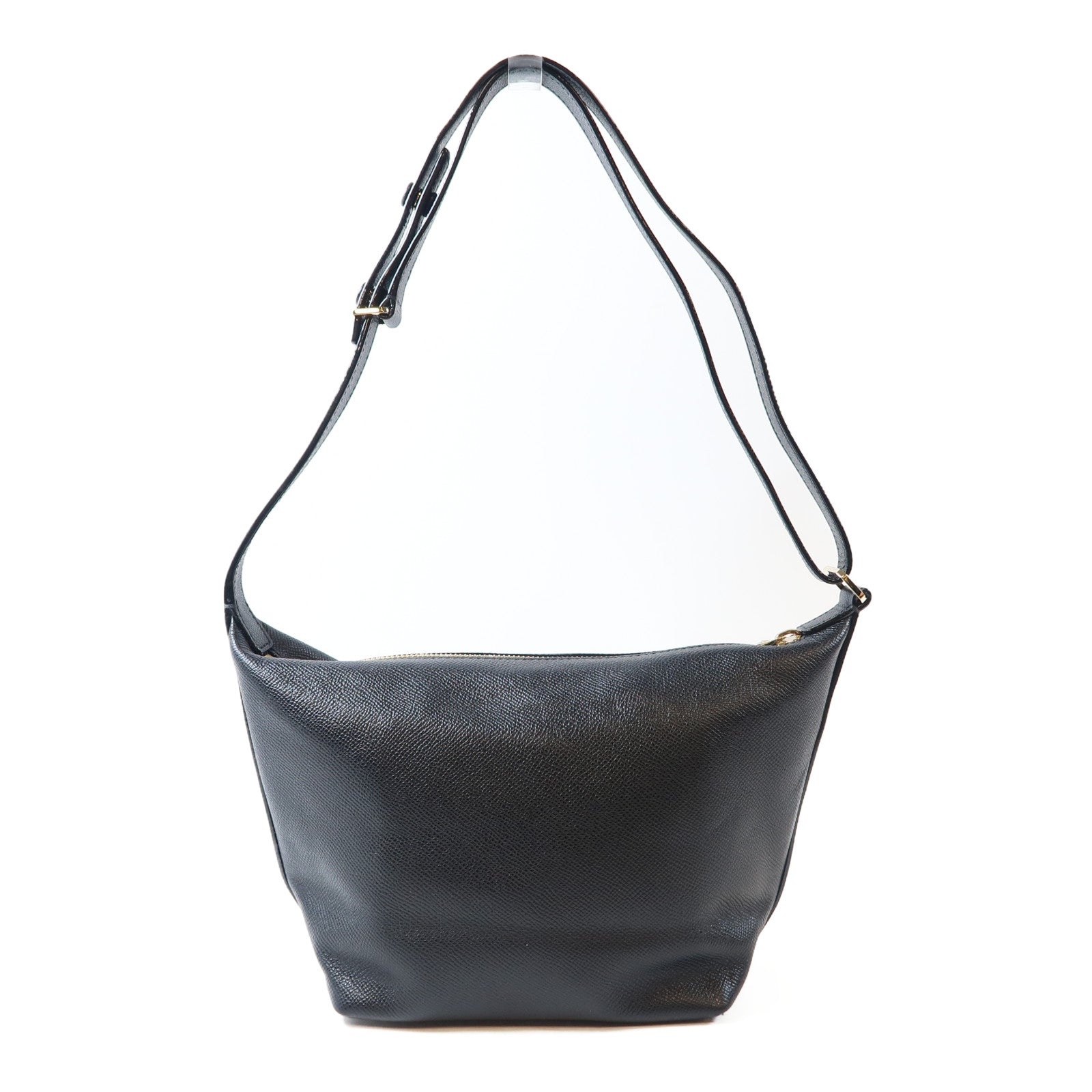SELECTION 牛皮皮革Shoulder Bag金扣肩背袋黑色