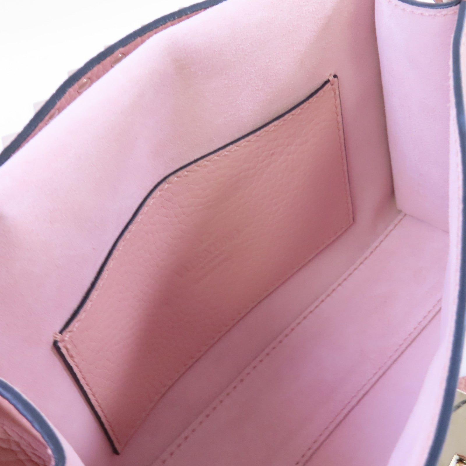 Valentino 牛皮皮革Rockstud Shoulder Bag金扣肩背袋粉紅色