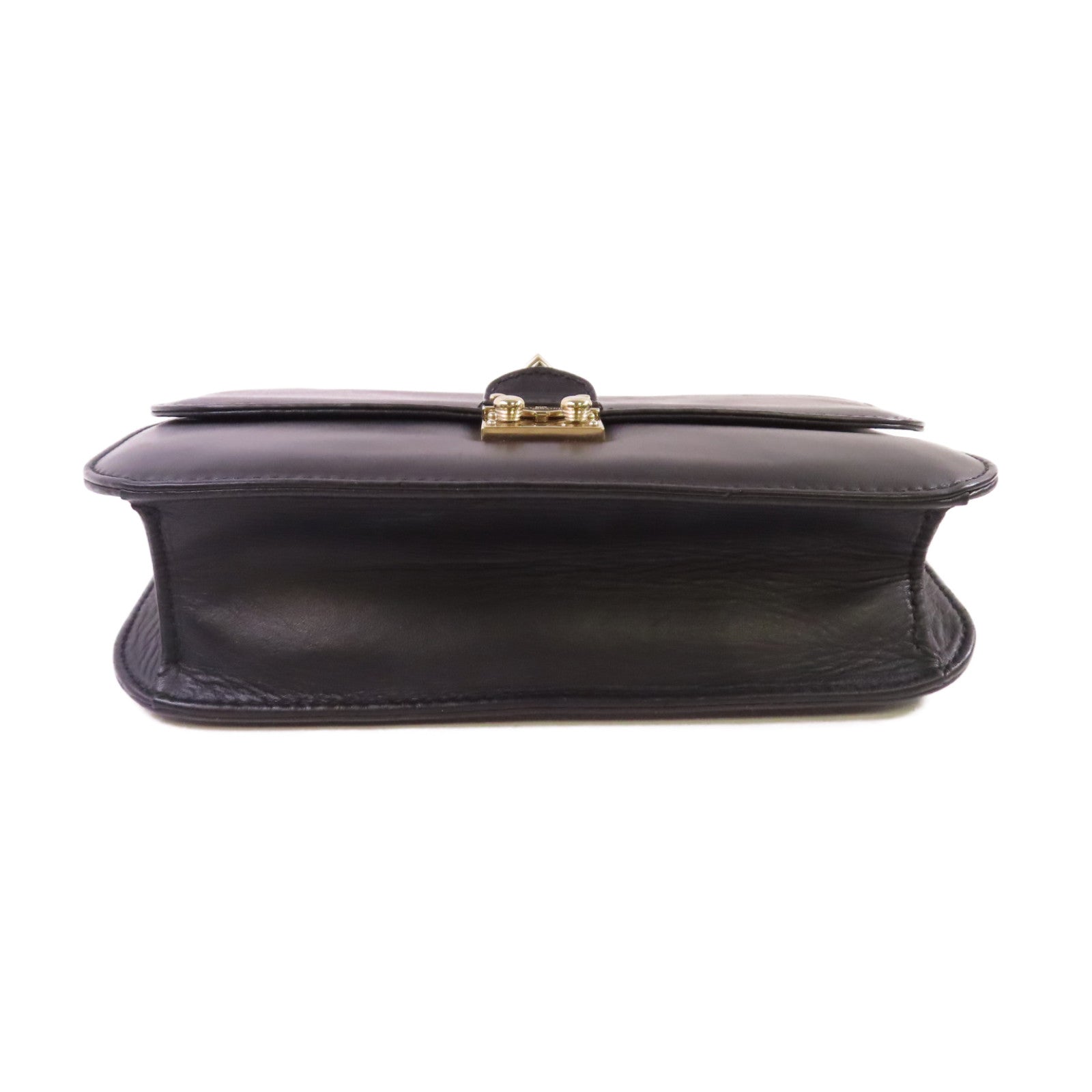 Valentino 【激減優惠】牛皮皮革Garavani Rockstud Chain Shoulder Bag金扣鏈帶肩背袋黑色