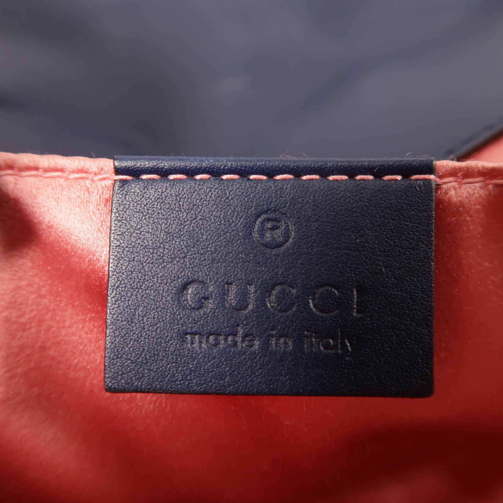 GUCCI 牛仔布GG Marmont金扣鏈帶肩背袋