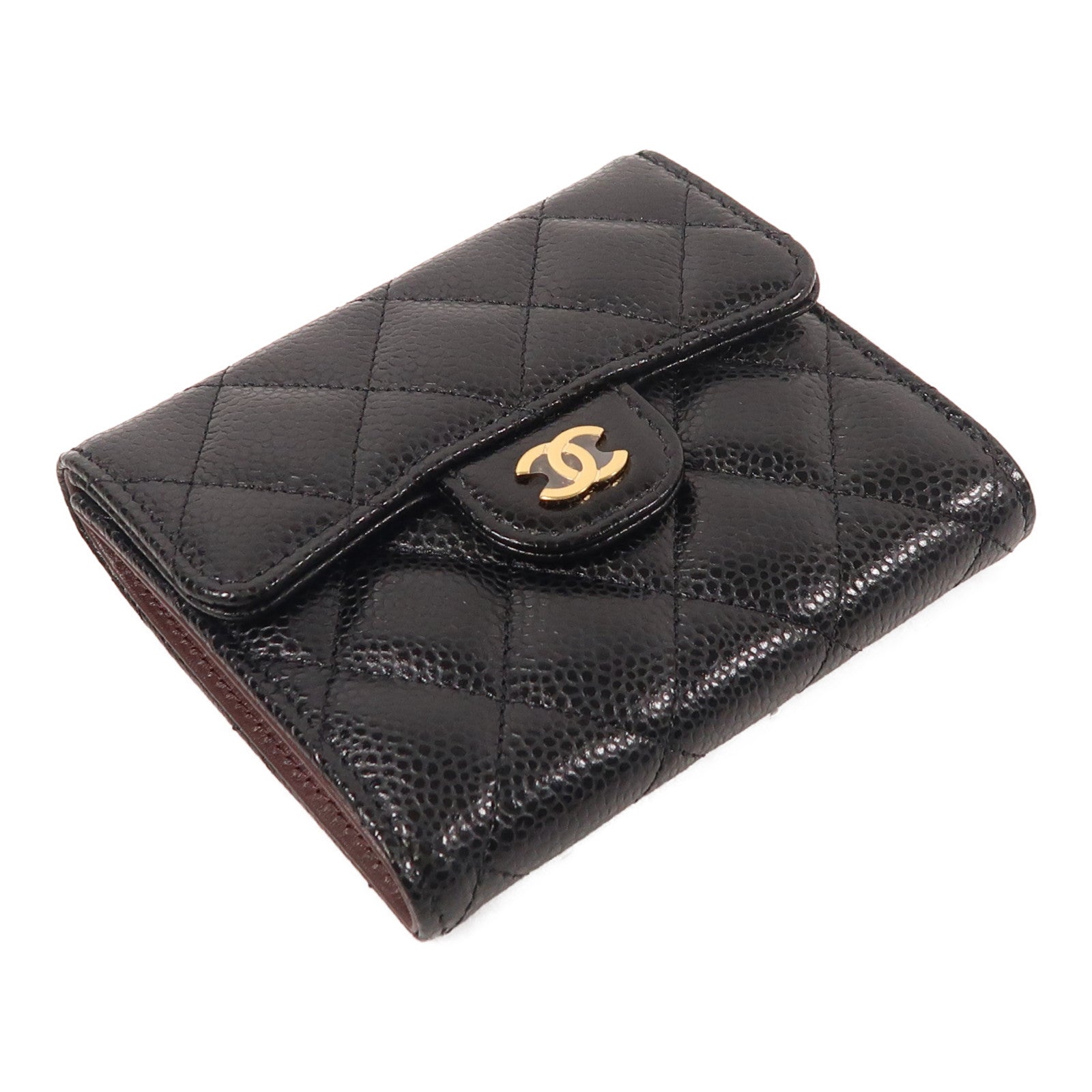 CHANEL 牛皮皮革Wallet金扣錢包