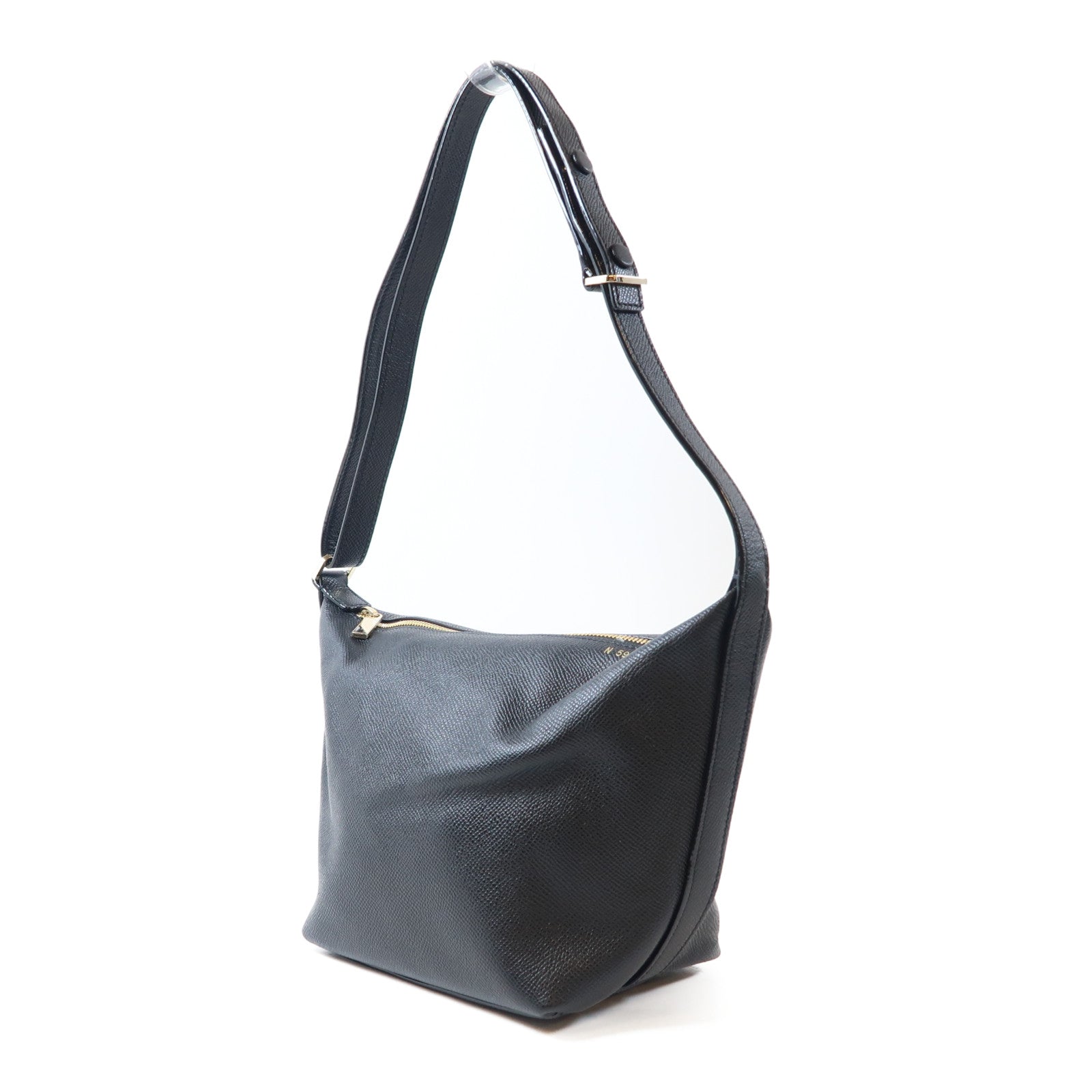 SELECTION 牛皮皮革Shoulder Bag金扣肩背袋黑色