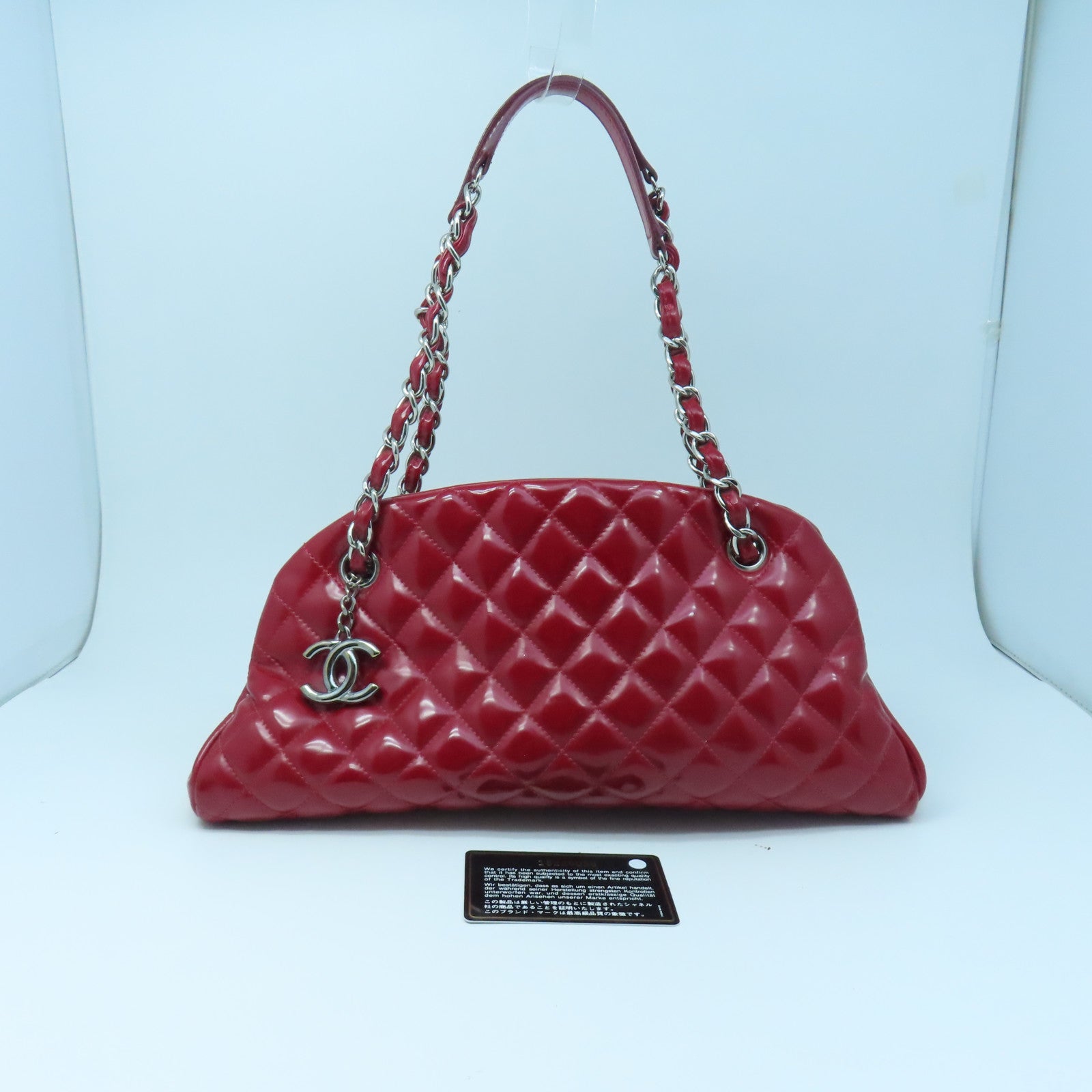 CHANEL rhombic patent leather Mademoiselle Bowling Bag silver buckle c Brand Off Hong Kong Online Store