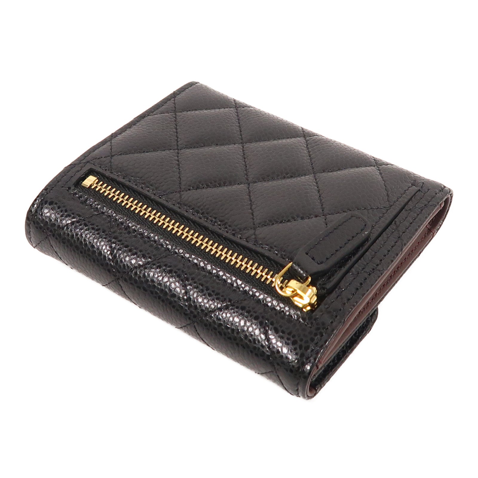 CHANEL 牛皮皮革Wallet金扣錢包