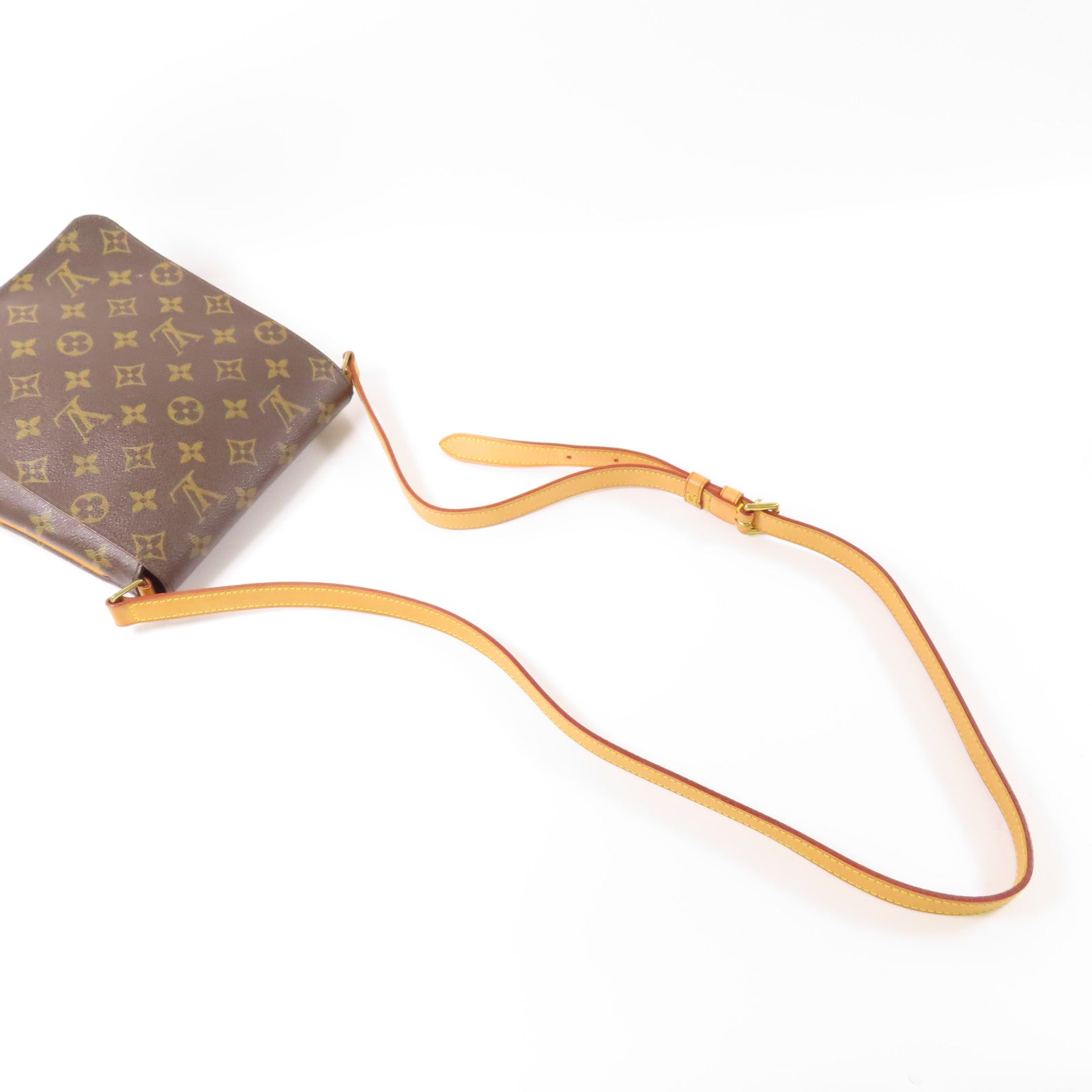 LOUIS VUITTON Monogram Musette Salsa金扣肩背袋棕色