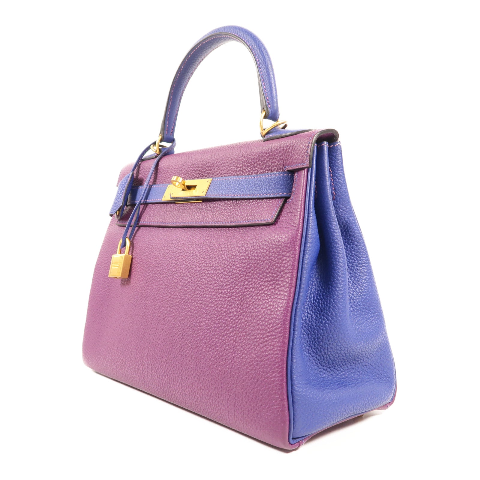 HERMES 【激減優惠】Togo皮革Kelly 28金扣手挽肩背兩用袋Anemone