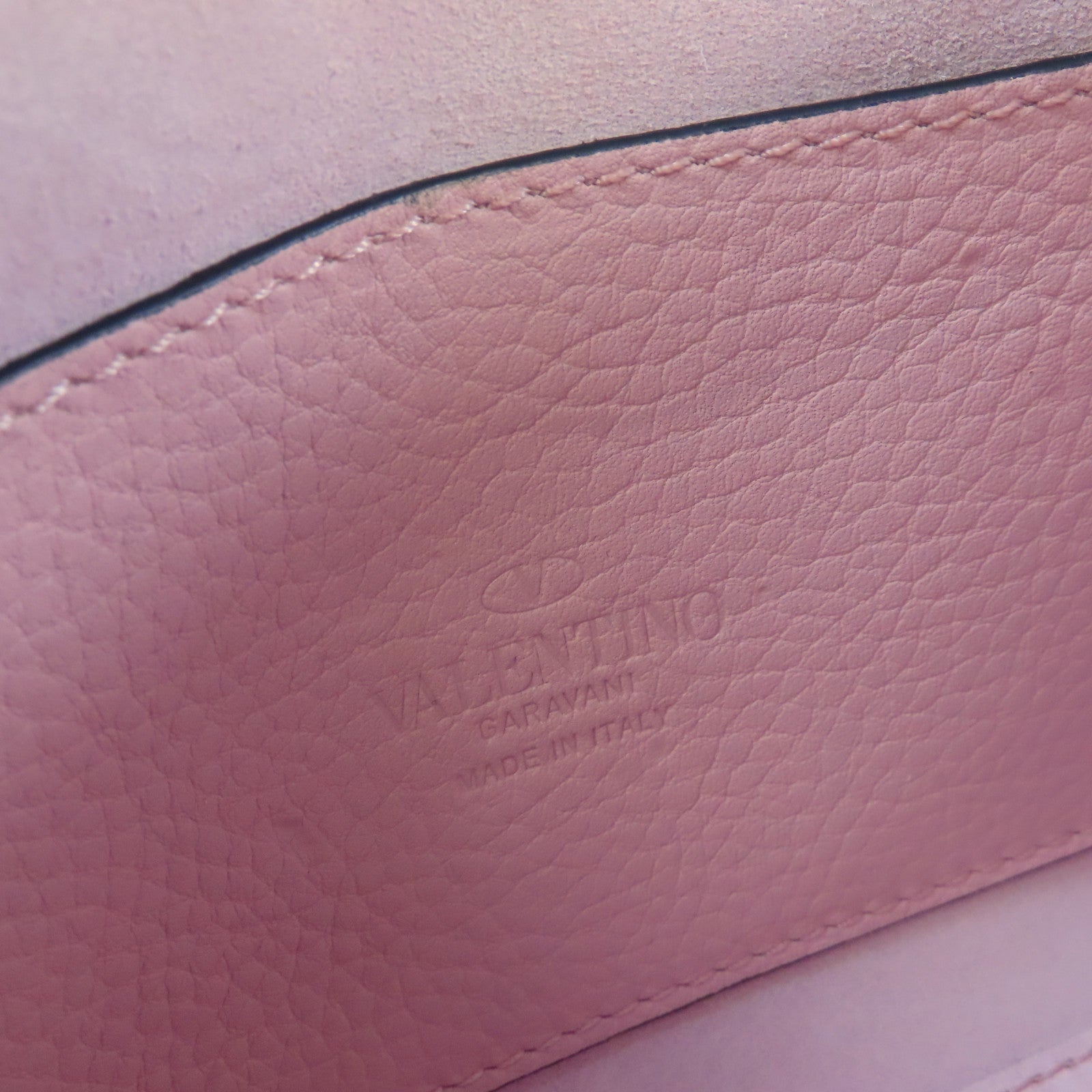 Valentino 牛皮皮革Rockstud Shoulder Bag金扣肩背袋粉紅色