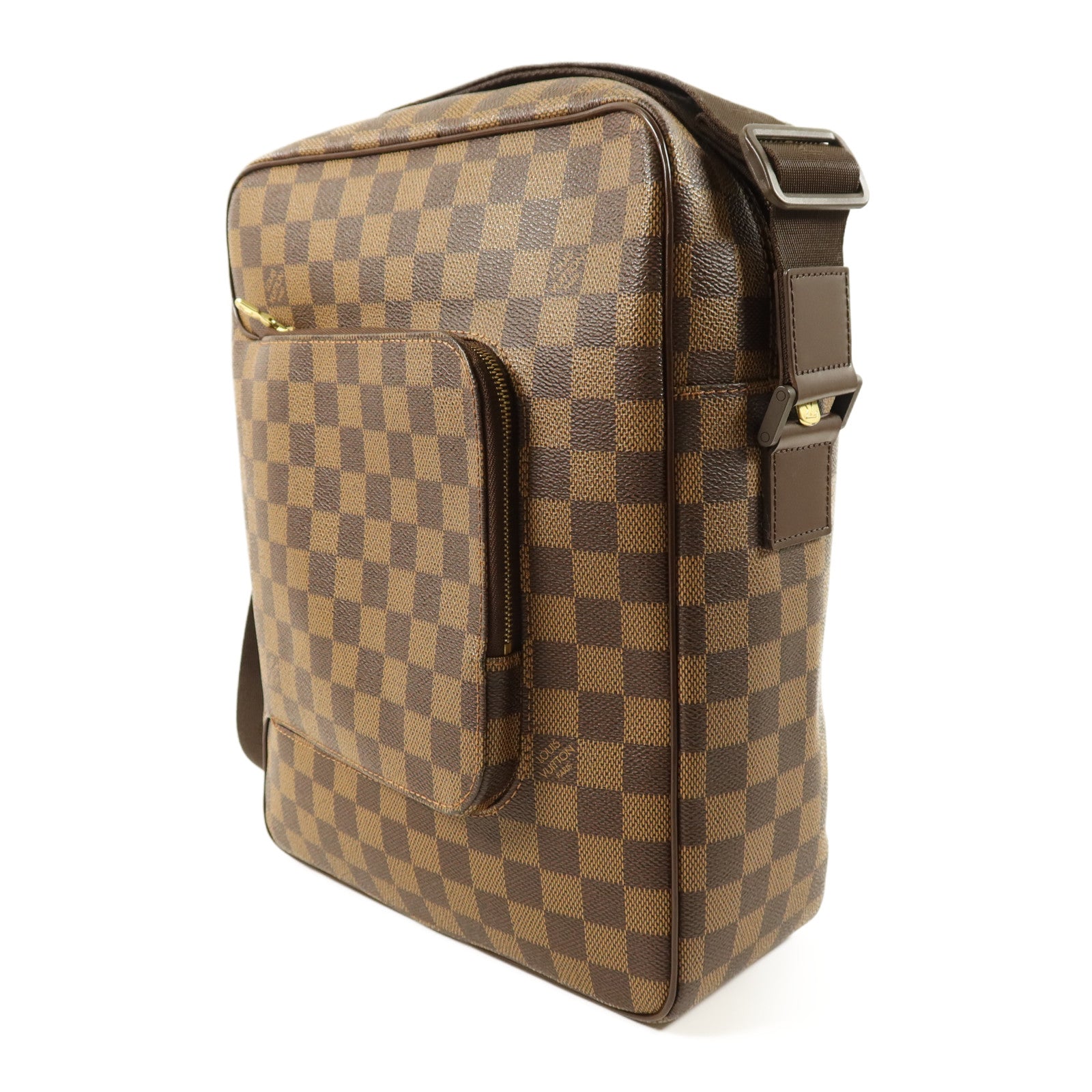 LOUIS VUITTON Damier Olaf MM金扣肩背袋