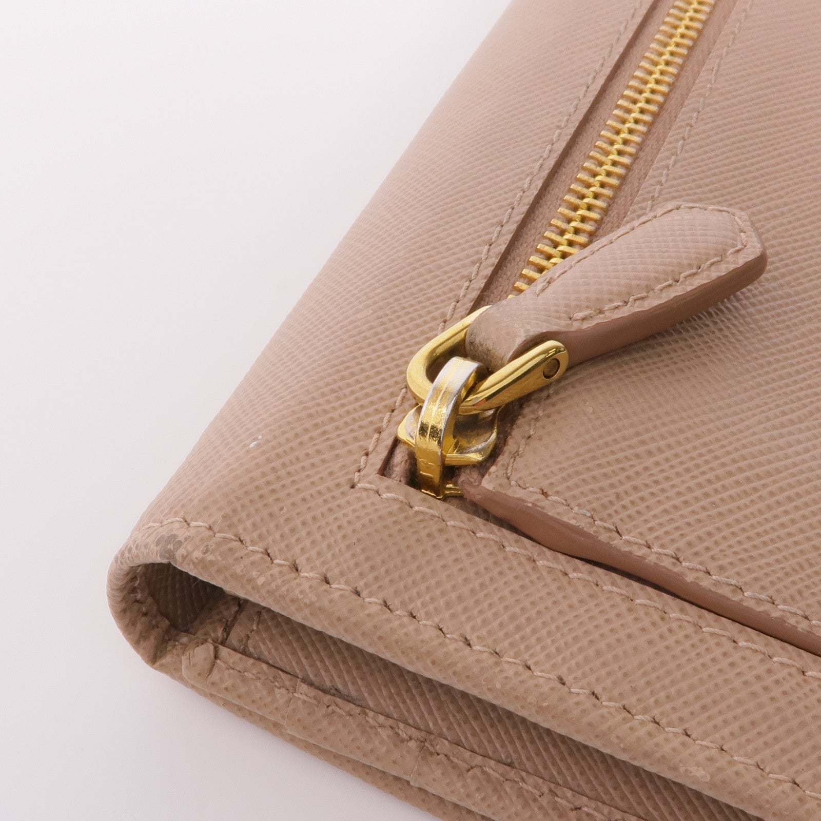 PRADA Saffiano皮革Long Wallet金扣長錢包