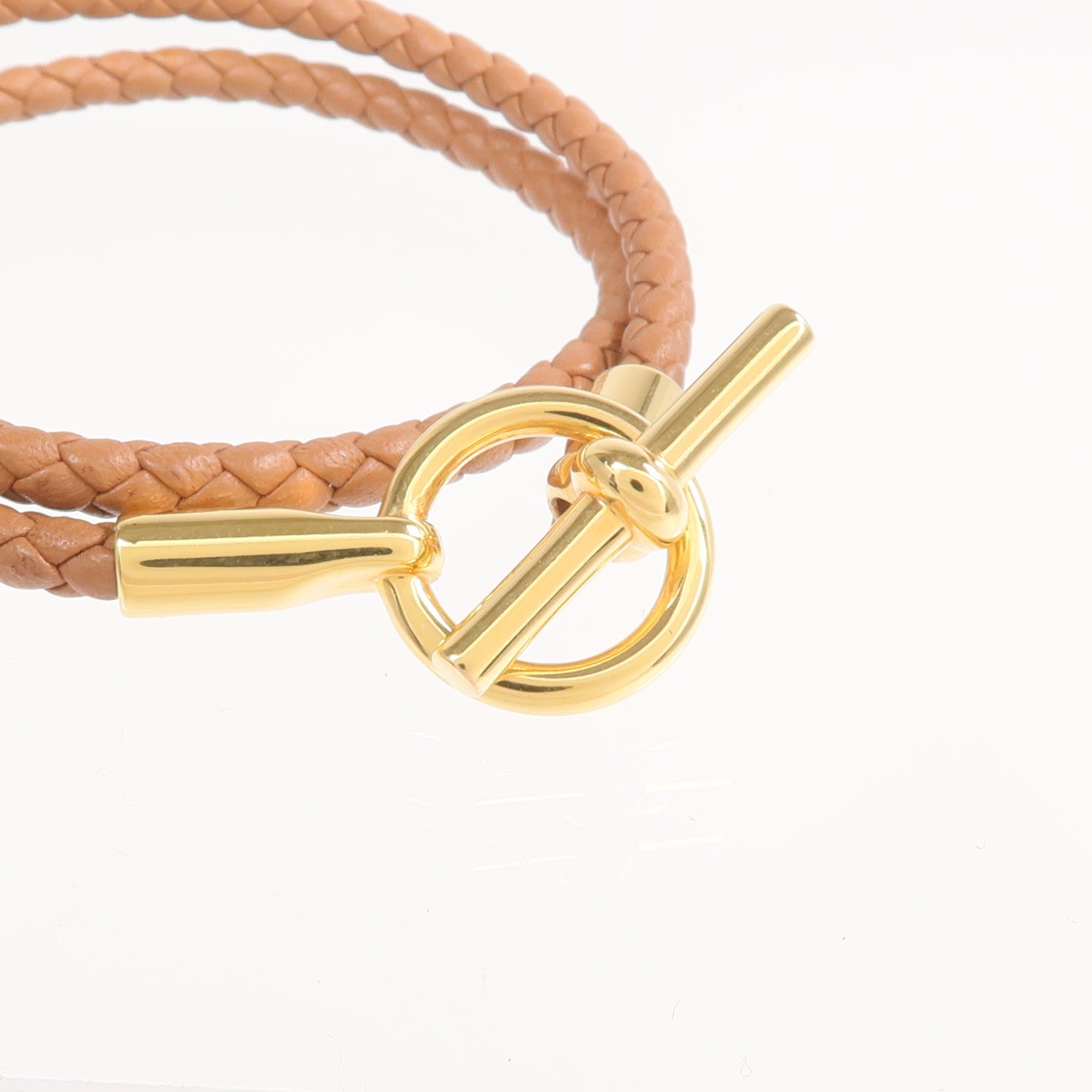 HERMES Swift皮革Double Tour金扣手鏈Gold