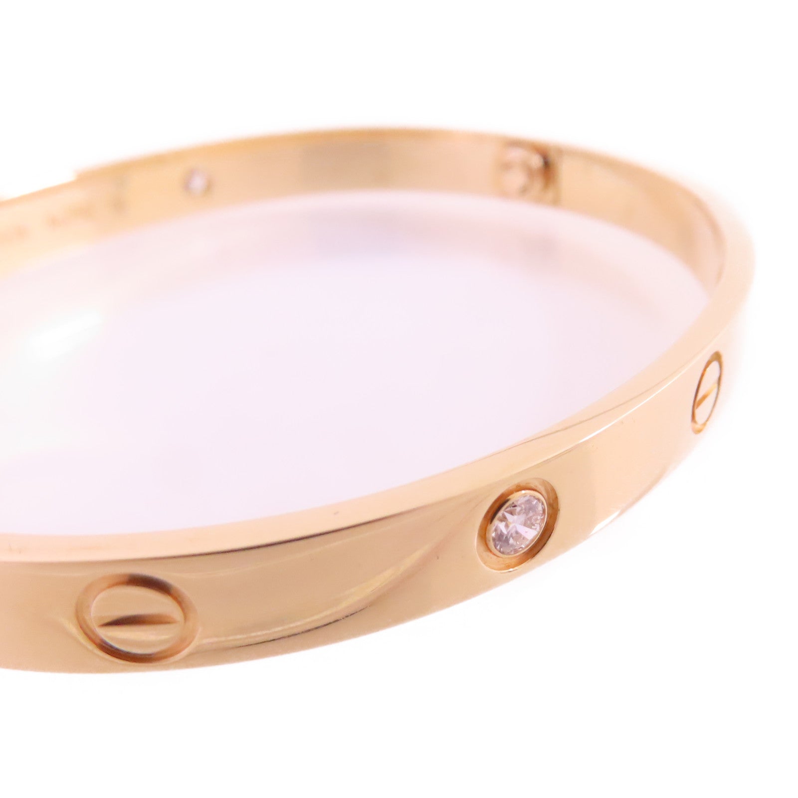 CARTIER 【激減優惠】18K玫瑰金/鑽石Love Bracelet 4 Diamond Bracelet手鐲Cartier#18