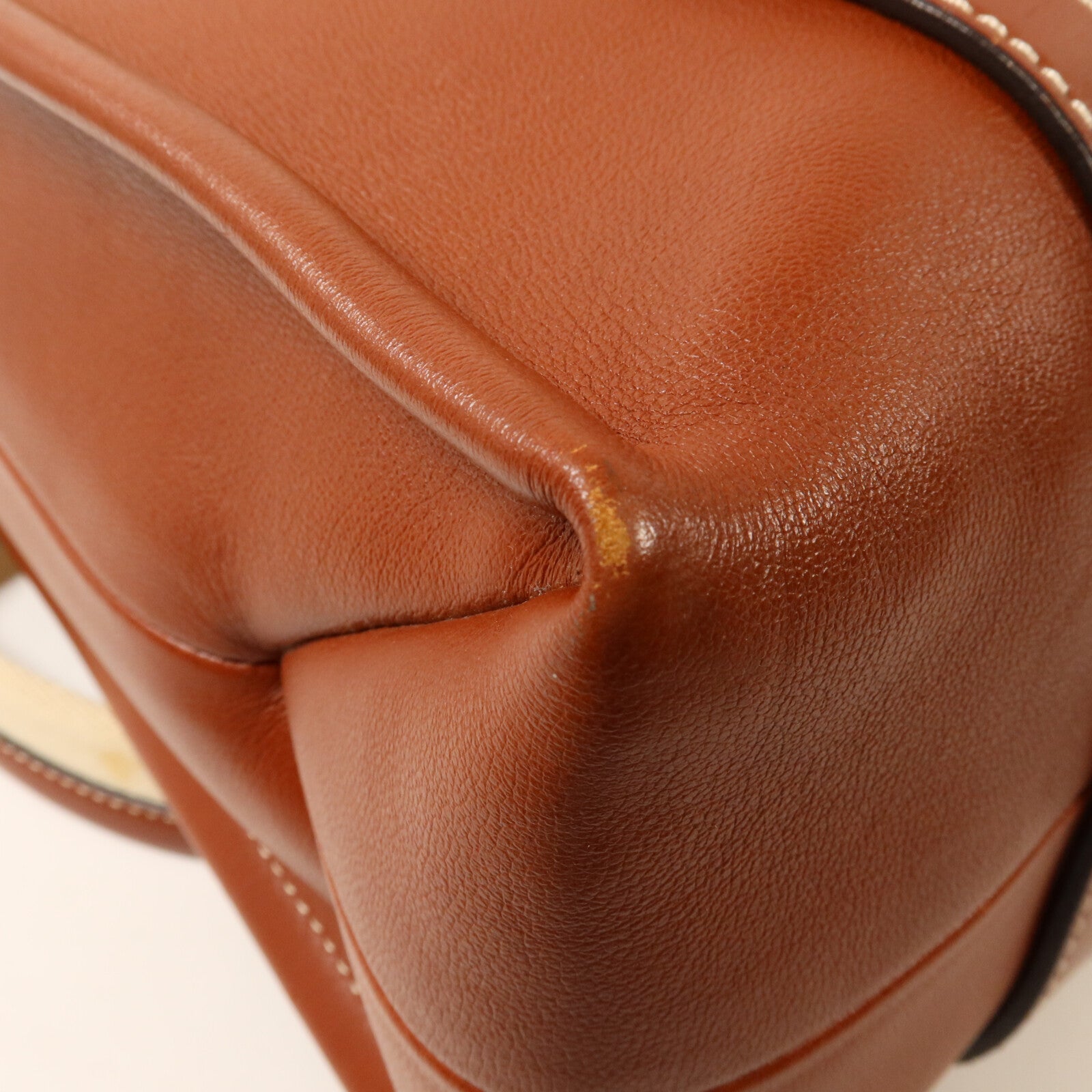 Chloe 牛皮皮革/帆布Woody Tote Medium手挽袋