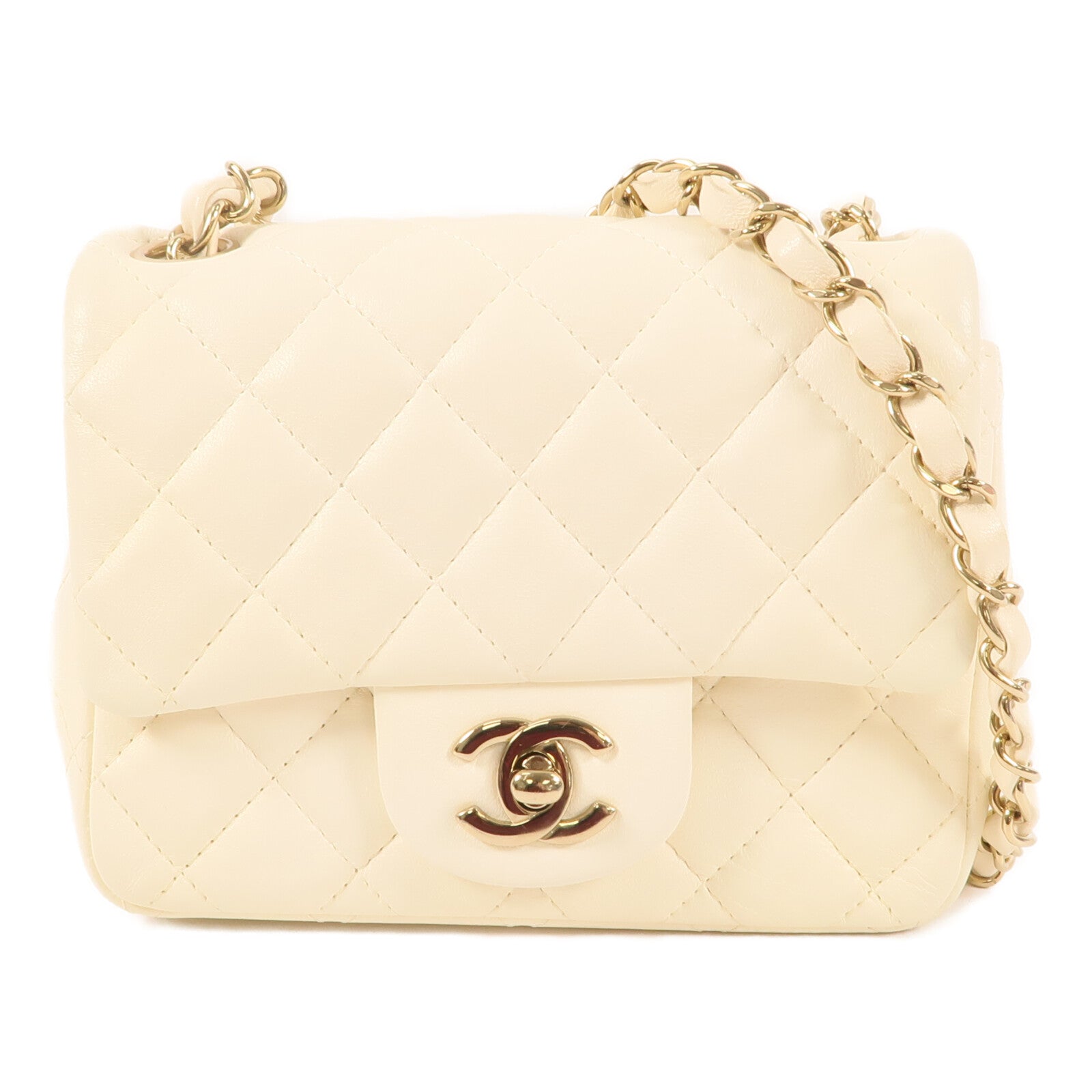 CHANEL 【激減優惠】羊皮皮革Mini Flap金扣鏈帶肩背袋