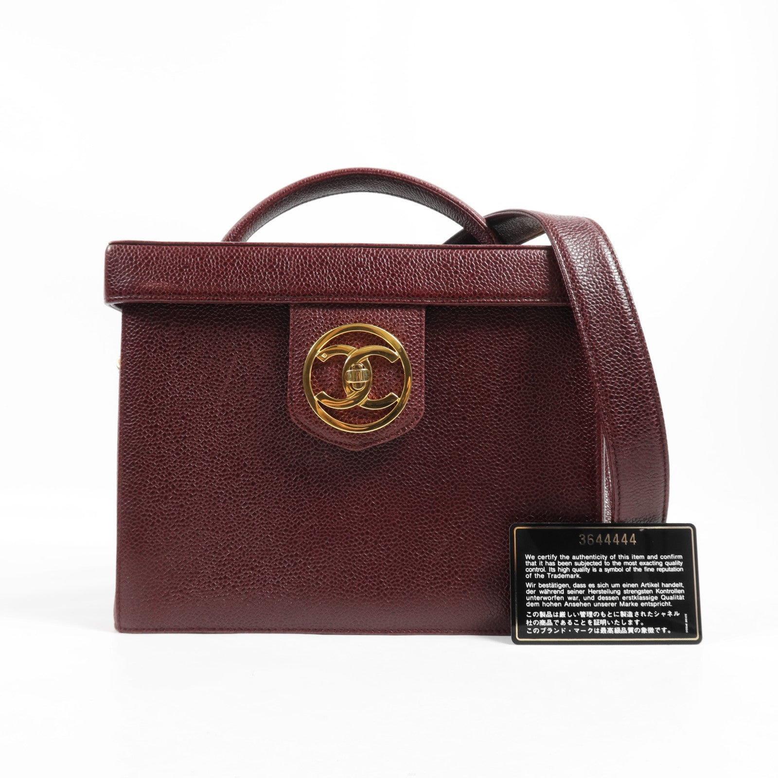CHANEL 【激減優惠】牛皮皮革2Way Shoulder Bag金扣手挽肩背兩用袋
