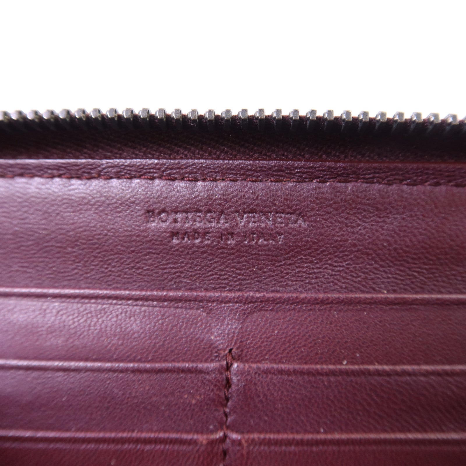 BOTTEGA VENETA 【激減優惠】織紋皮革/天鵝絨Zip Around Wallet長錢包