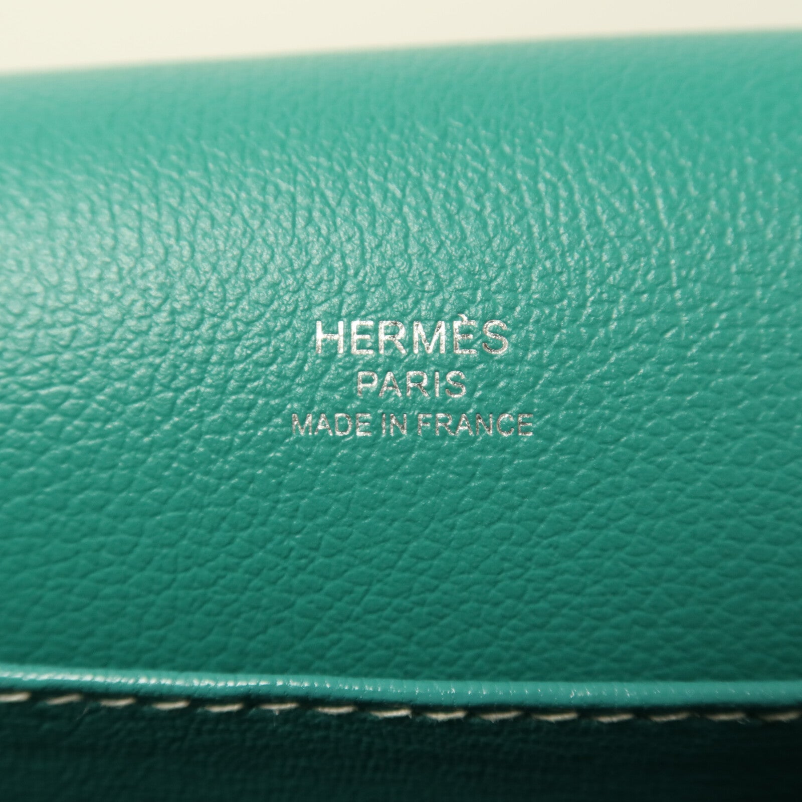 HERMES Evercolor皮革Roulis 23銀扣肩背袋Vert Verone