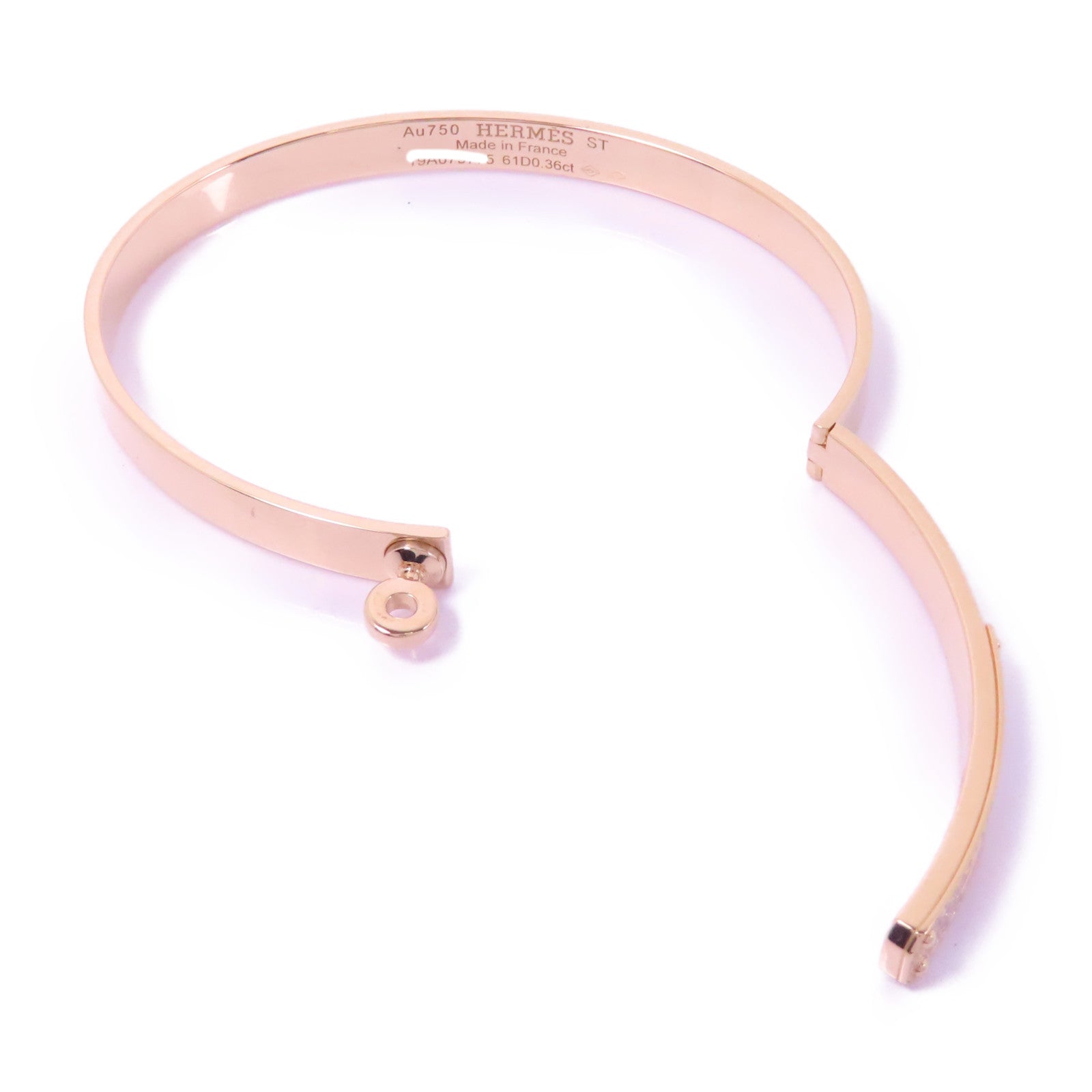 HERMES 18K玫瑰金Diamond Bracelet/Bangle 0.26ct鑽石手鐲