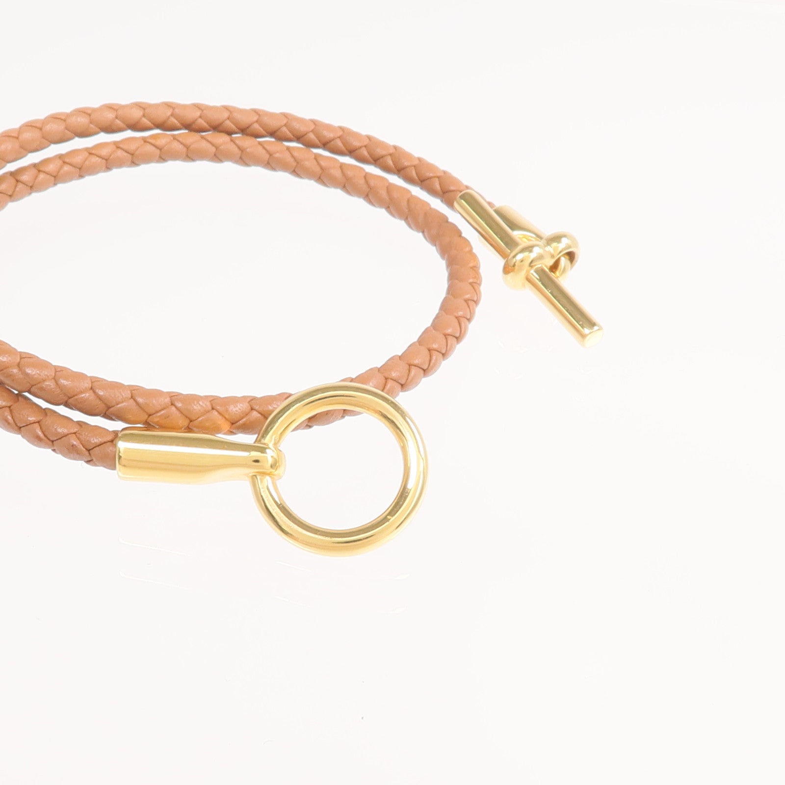 HERMES Swift皮革Double Tour金扣手鏈Gold