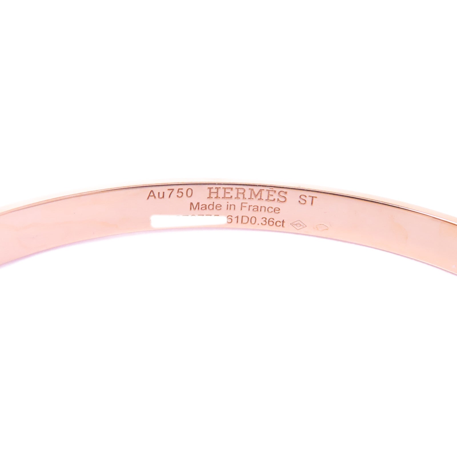 HERMES 18K玫瑰金Diamond Bracelet/Bangle 0.26ct鑽石手鐲