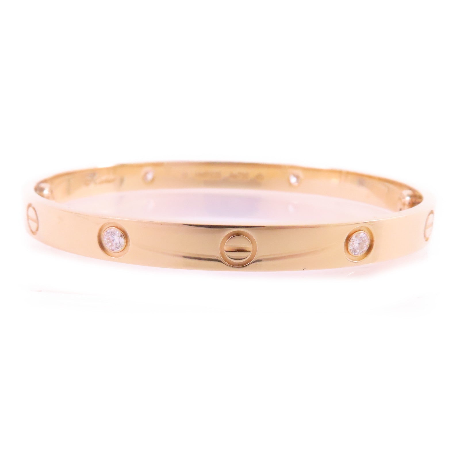 CARTIER 【激減優惠】18K玫瑰金/鑽石Love Bracelet 4 Diamond Bracelet手鐲Cartier#18