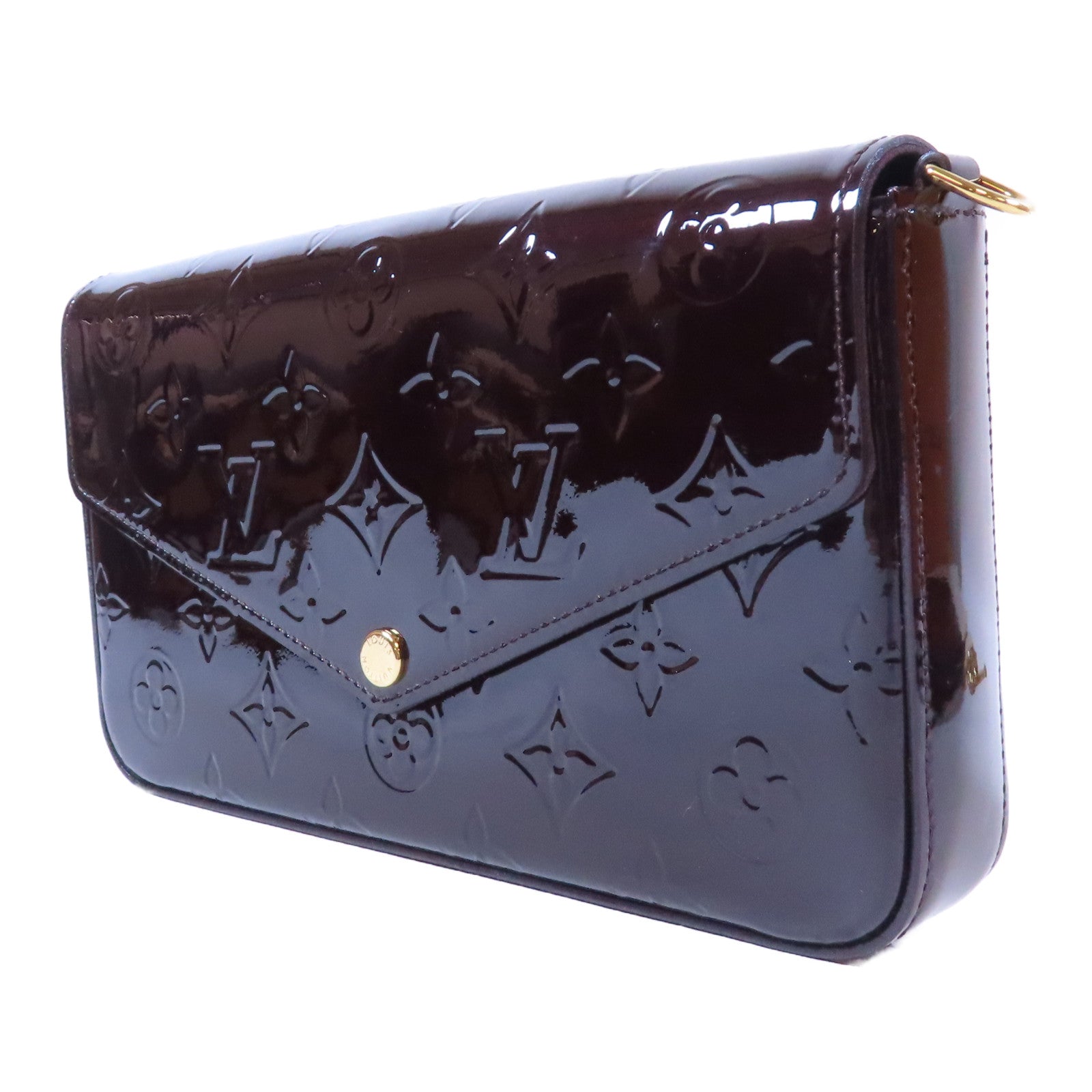LOUIS VUITTON 【激減優惠】Vernis Pochette Felicie金扣肩背袋紫色