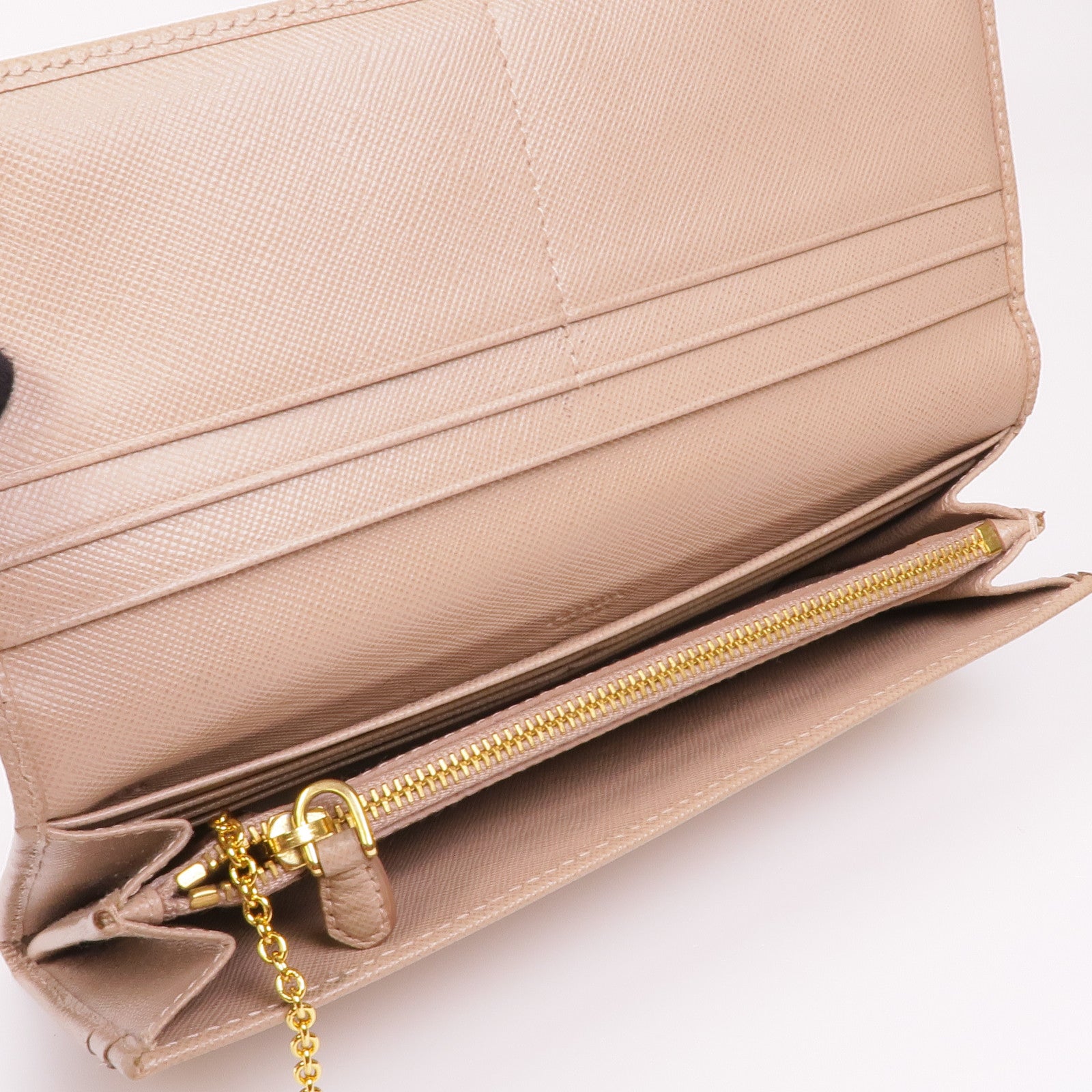 PRADA Saffiano皮革Long Wallet金扣長錢包