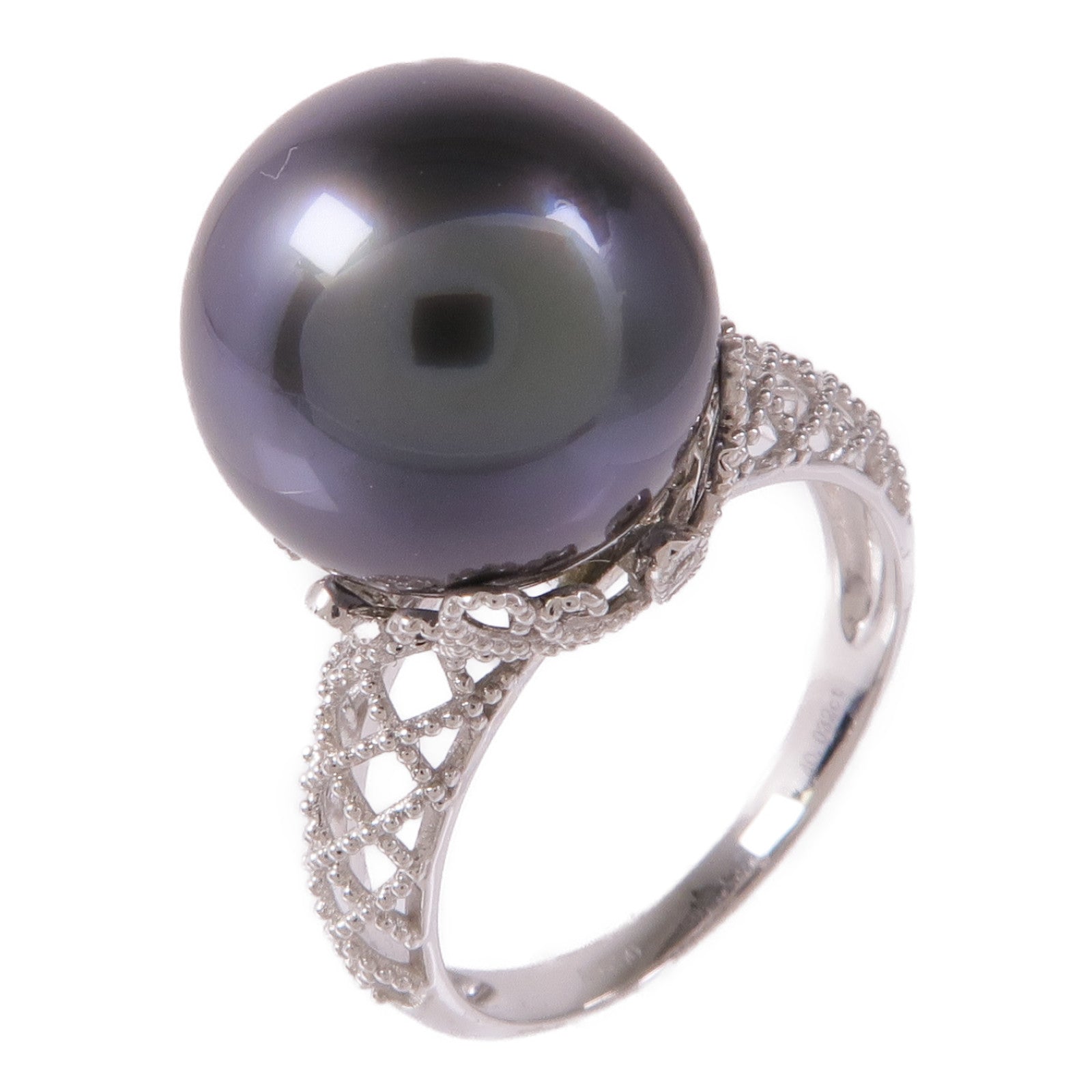 JEWELRY 18K白金Pearl/Diamond Ring珍珠/鑽石戒指US#6.25