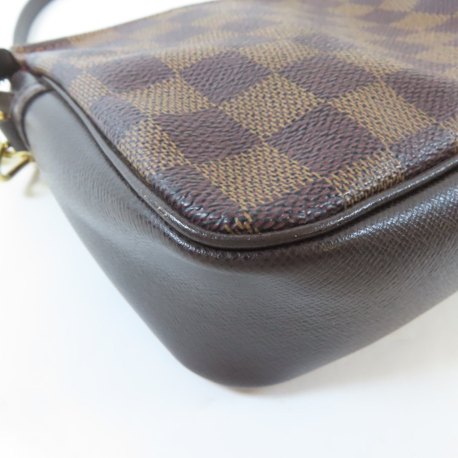 LOUIS VUITTON Damier Truth Makeup Bag金扣手挽袋啡色