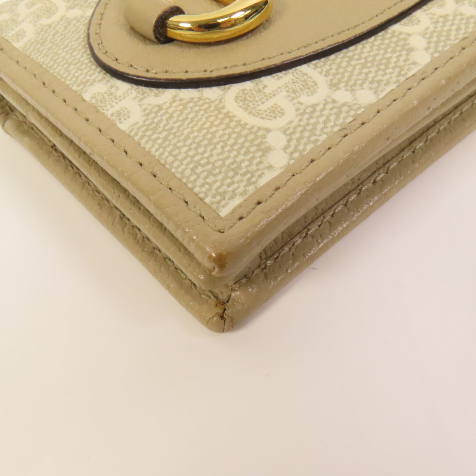 GUCCI 塗層帆布Horsebit 1955金扣錢包