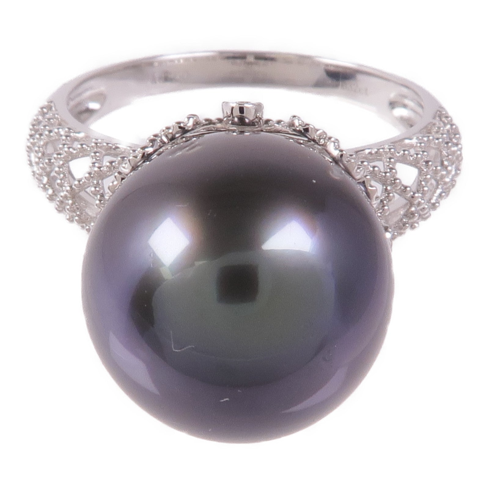 JEWELRY 18K白金Pearl/Diamond Ring珍珠/鑽石戒指US#6.25