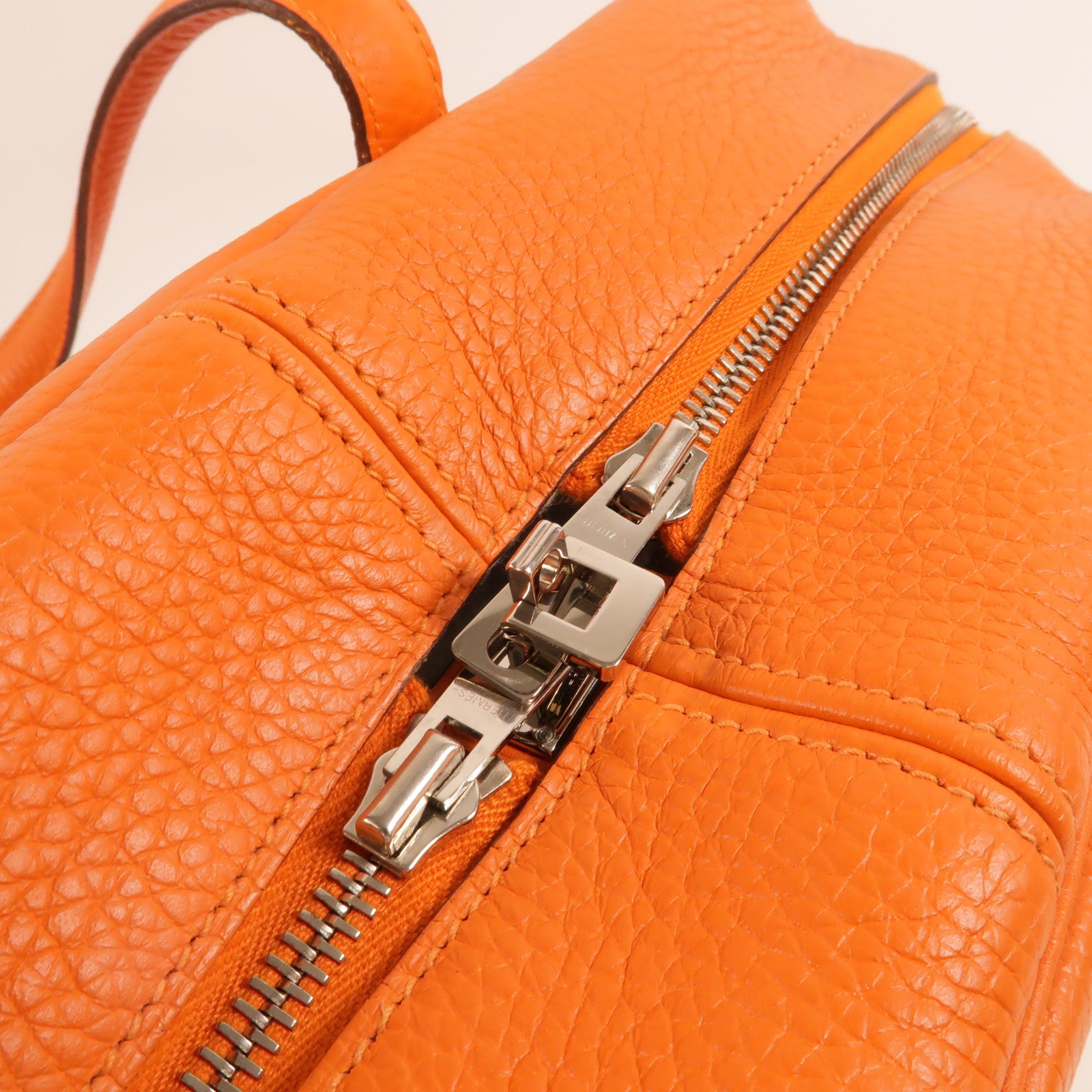 HERMES Clemence皮革Victoria 35手挽袋Orange