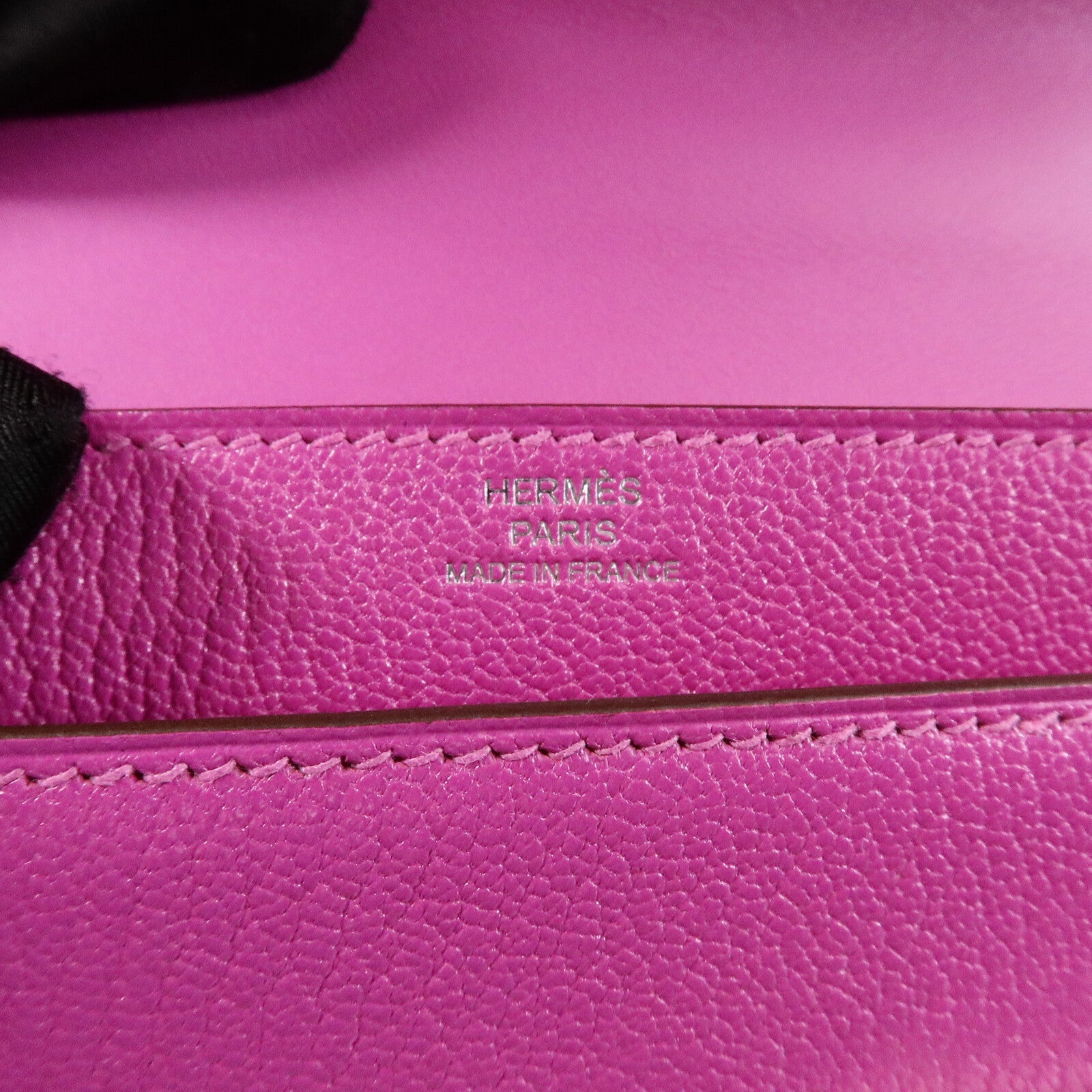 HERMES Chevre皮革Verrou Mini鏈帶肩背袋Rose Purple