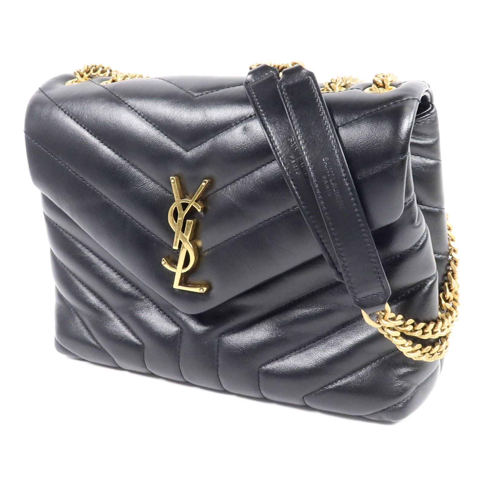 YVES SAINT LAURENT 牛皮皮革LouLou Small鏈帶肩背袋