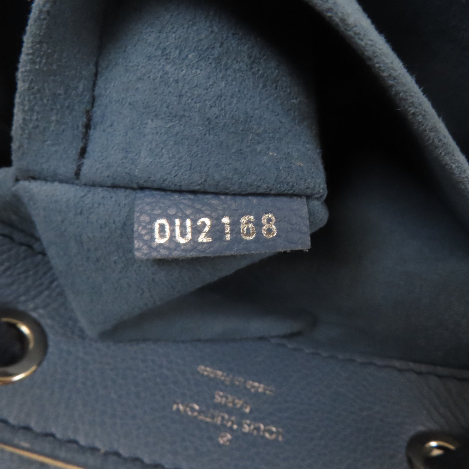 LOUIS VUITTON 牛皮皮革Lockme Backpack銀扣背包米色/藍色
