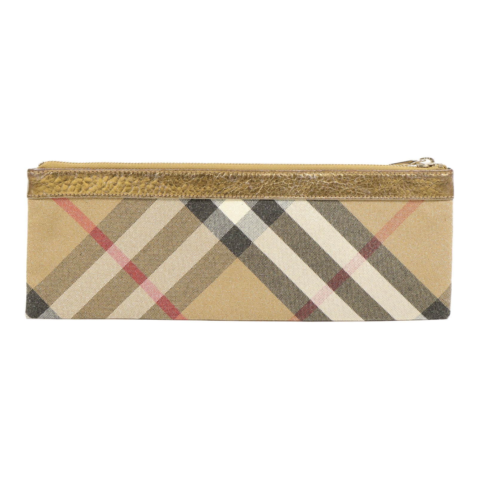 BURBERRY 帆布Pouch銀扣手拿包