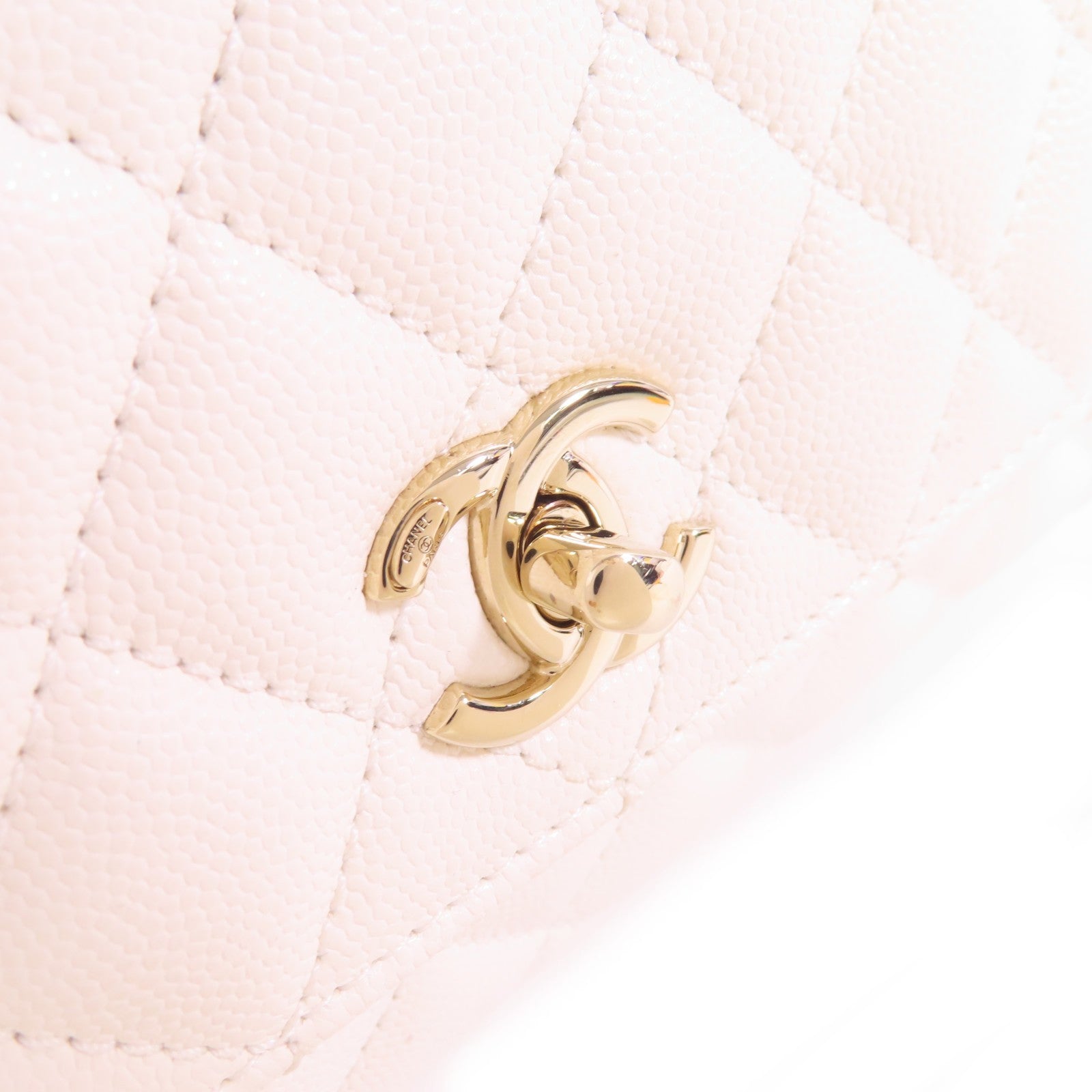 CHANEL 牛皮皮革CoCo Handle 2Way Shoulder Bag金扣鏈帶手挽肩背兩用袋