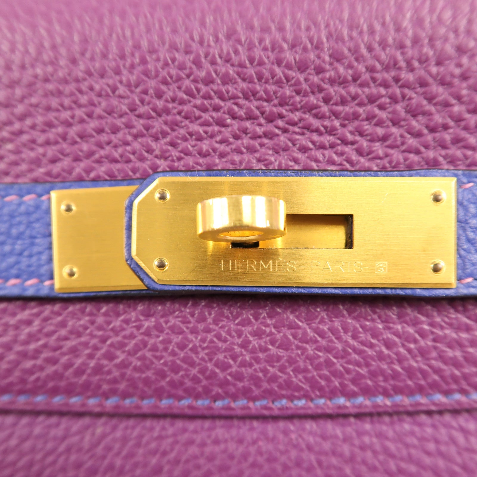 HERMES Togo皮革Kelly 28金扣手挽肩背兩用袋Anemone